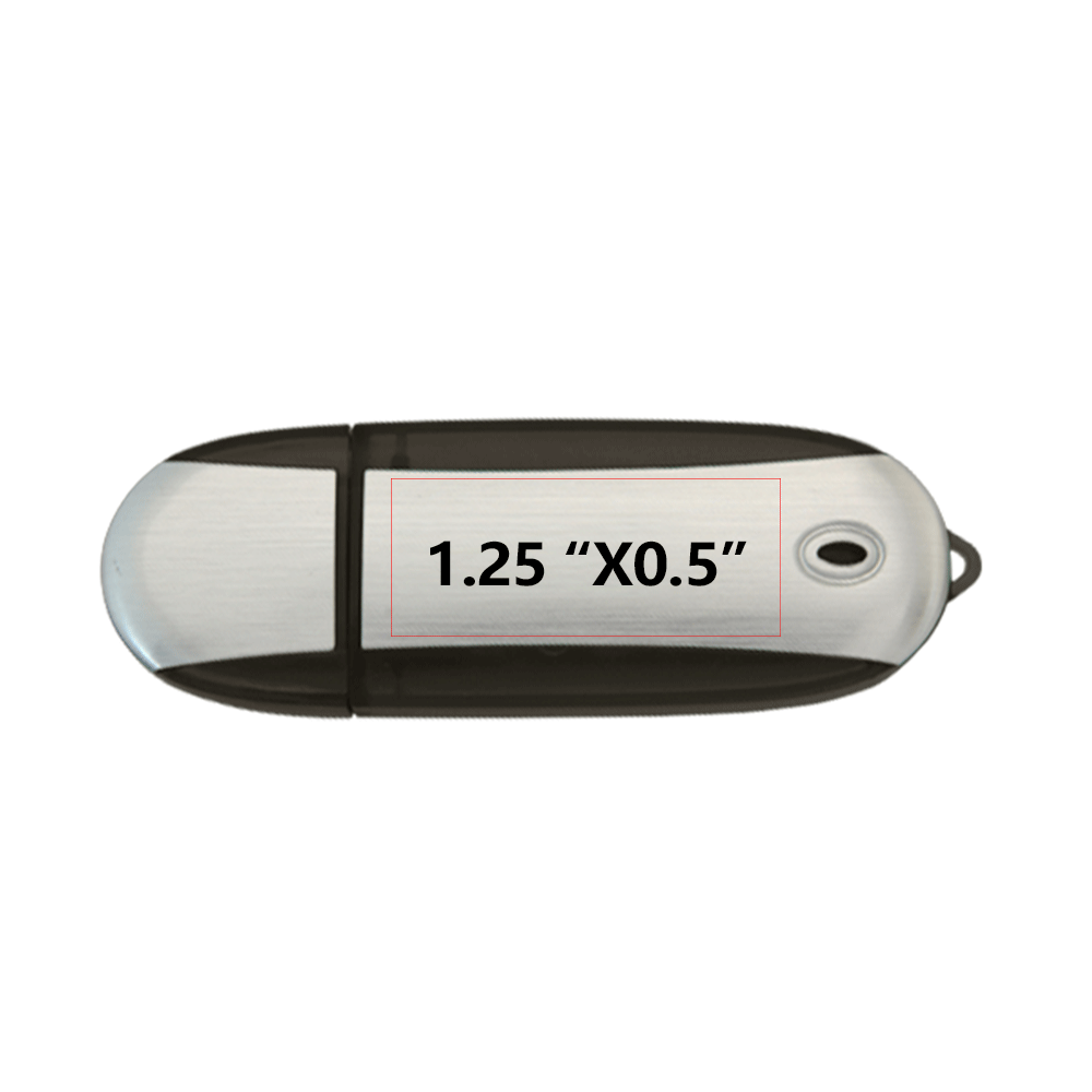 Lemont Brushed Aluminum Oval USB Flash Drive