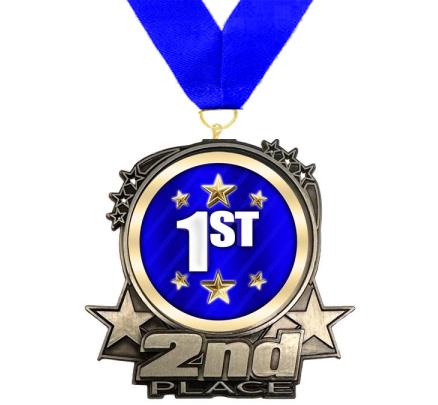 Medallion: 3" Double Action Insert 2nd Place Silve 1
