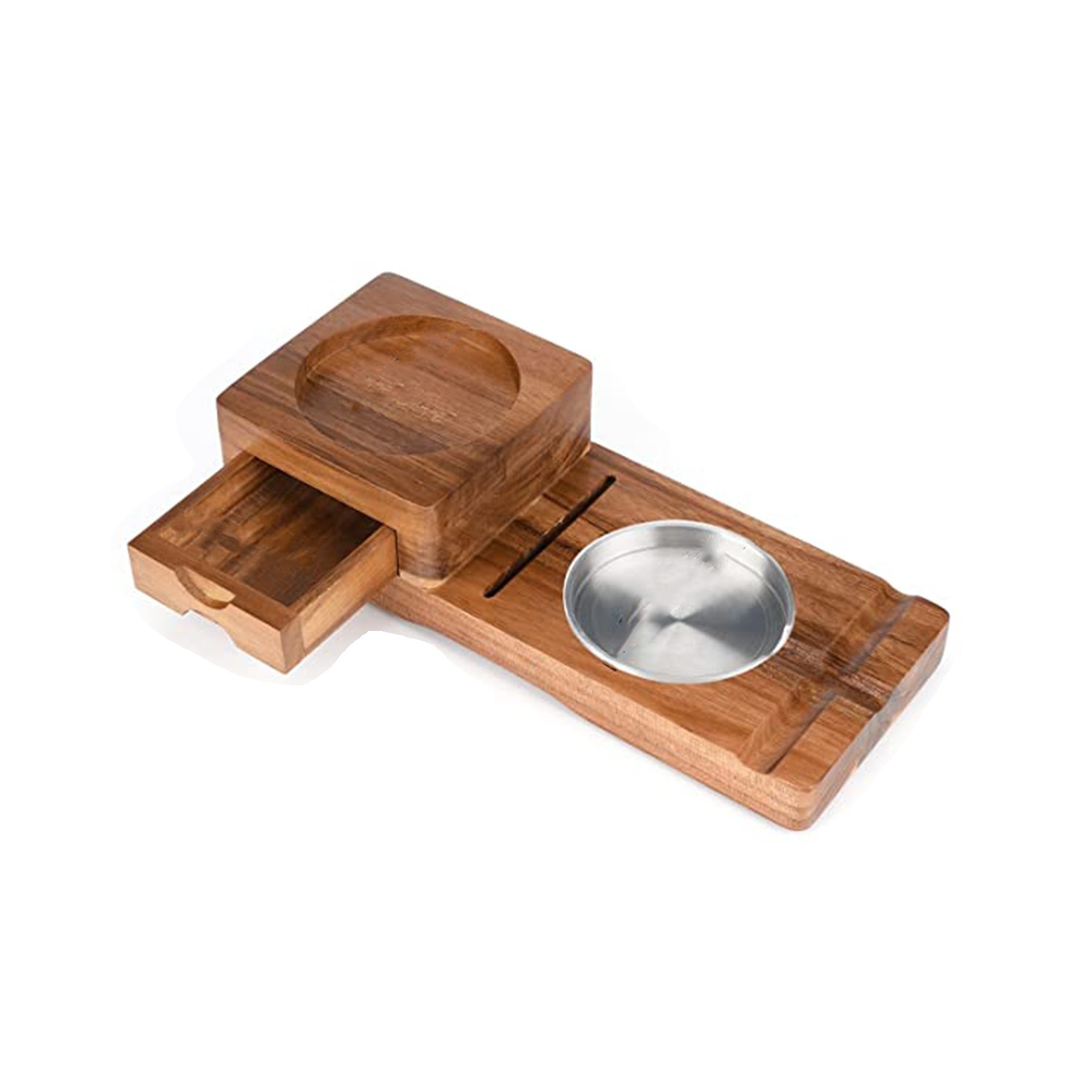 Cigar Ashtray Cup Wooden Ashtray Cigar Cutter Set 3
