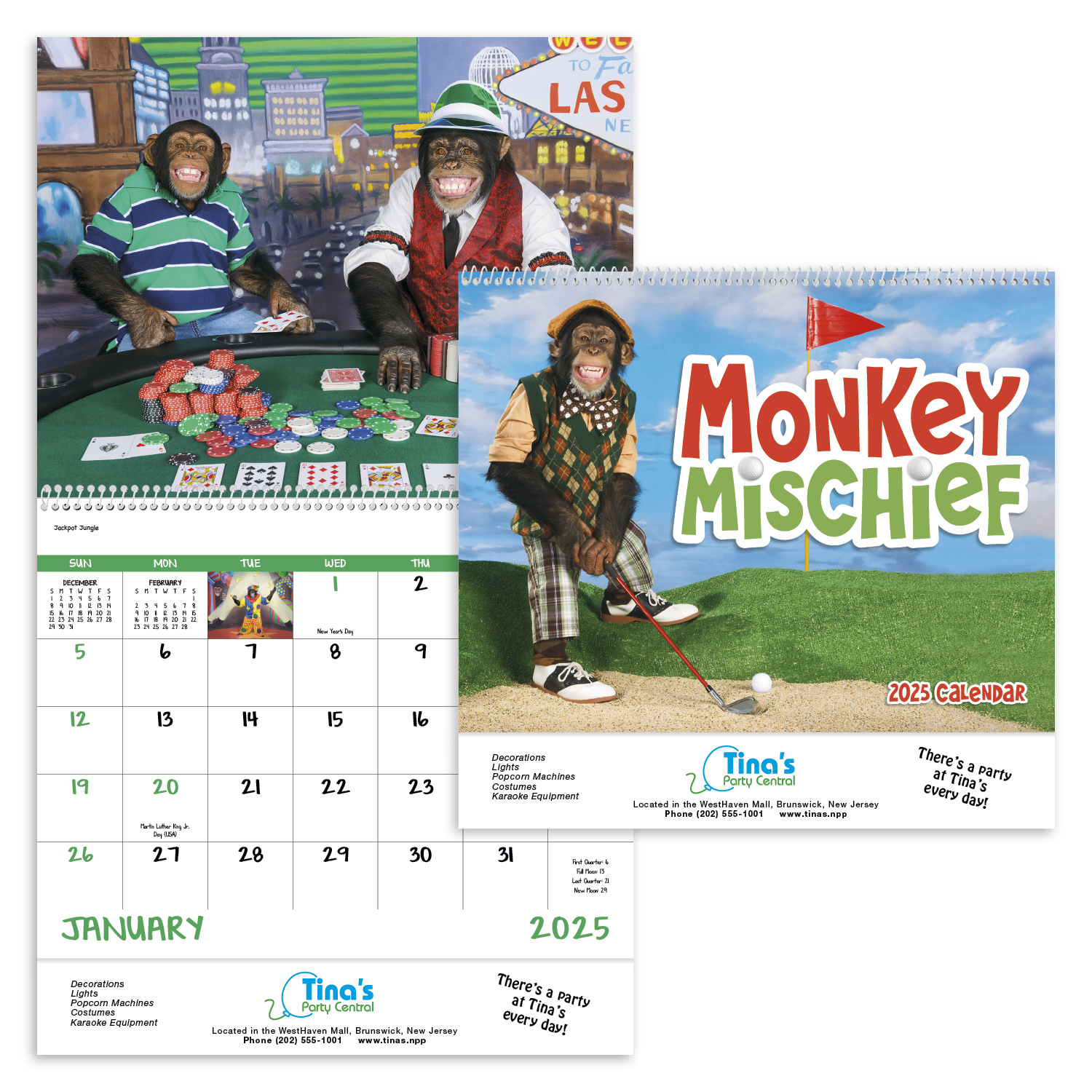 Good Value™ Monkey Mischief - Spiral Calendar 15