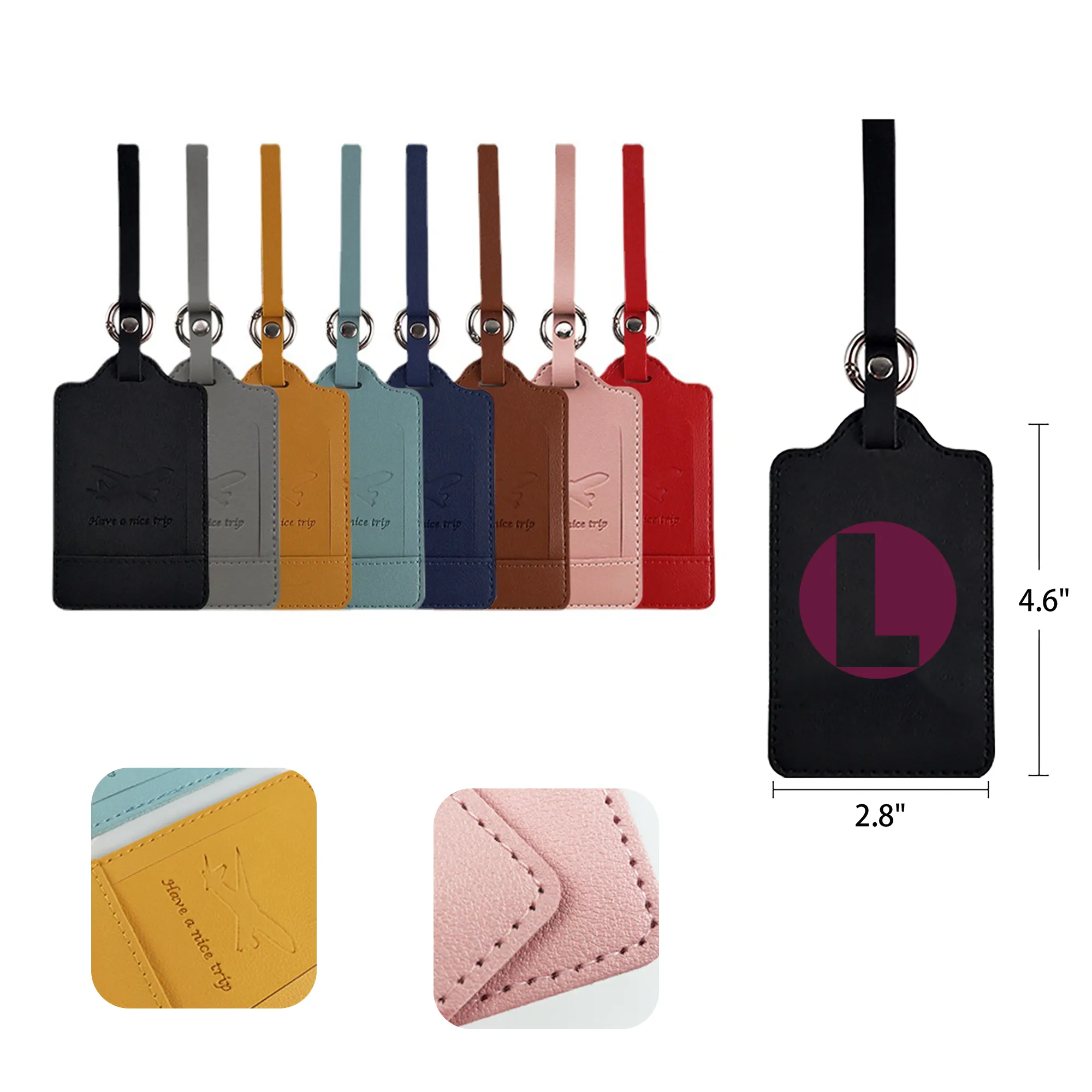 4.6"x2.8" Leather Luggage Spotter Tag