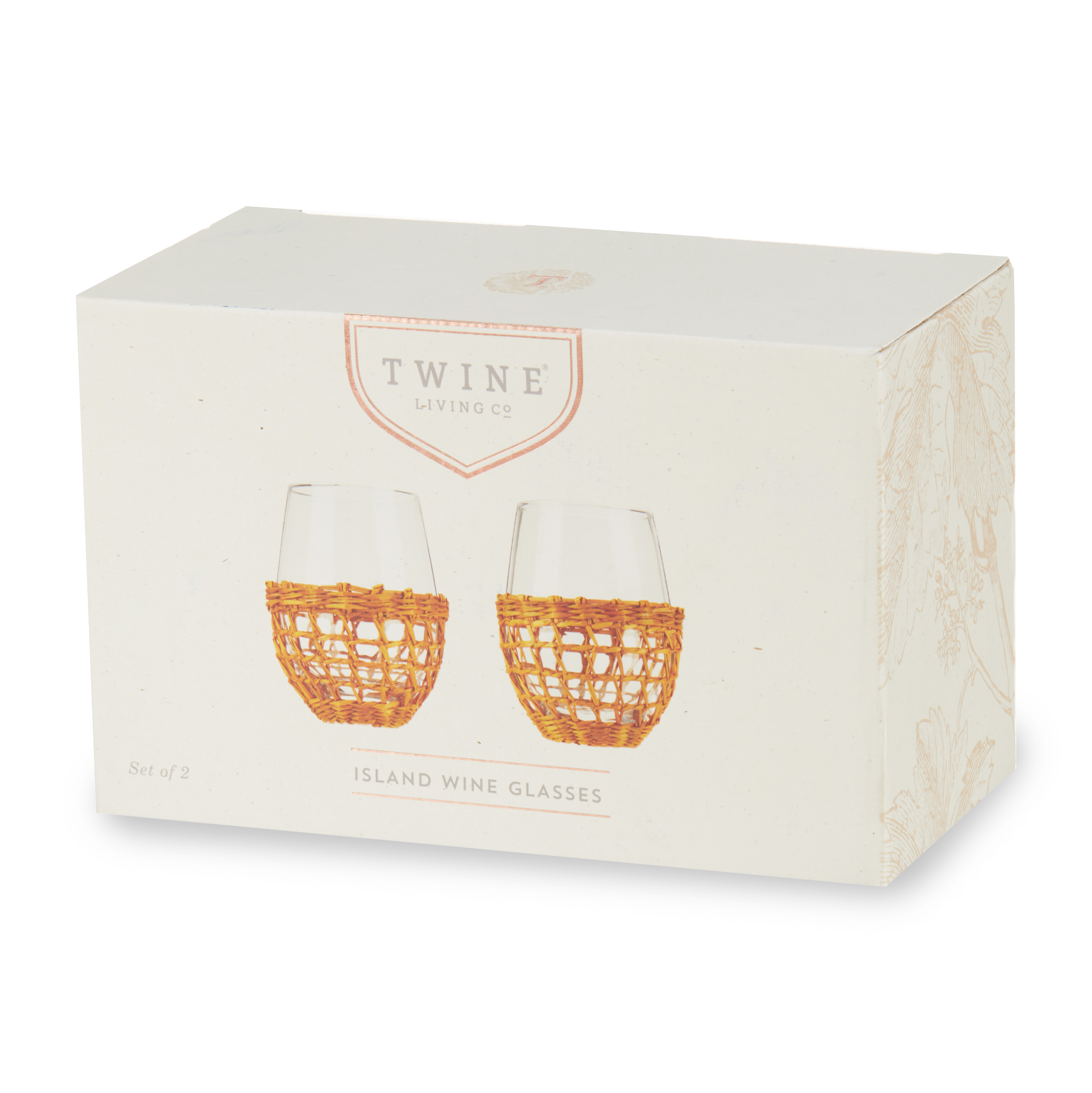 Twine Living® Island Stemless Wine Glass, set of 2 4