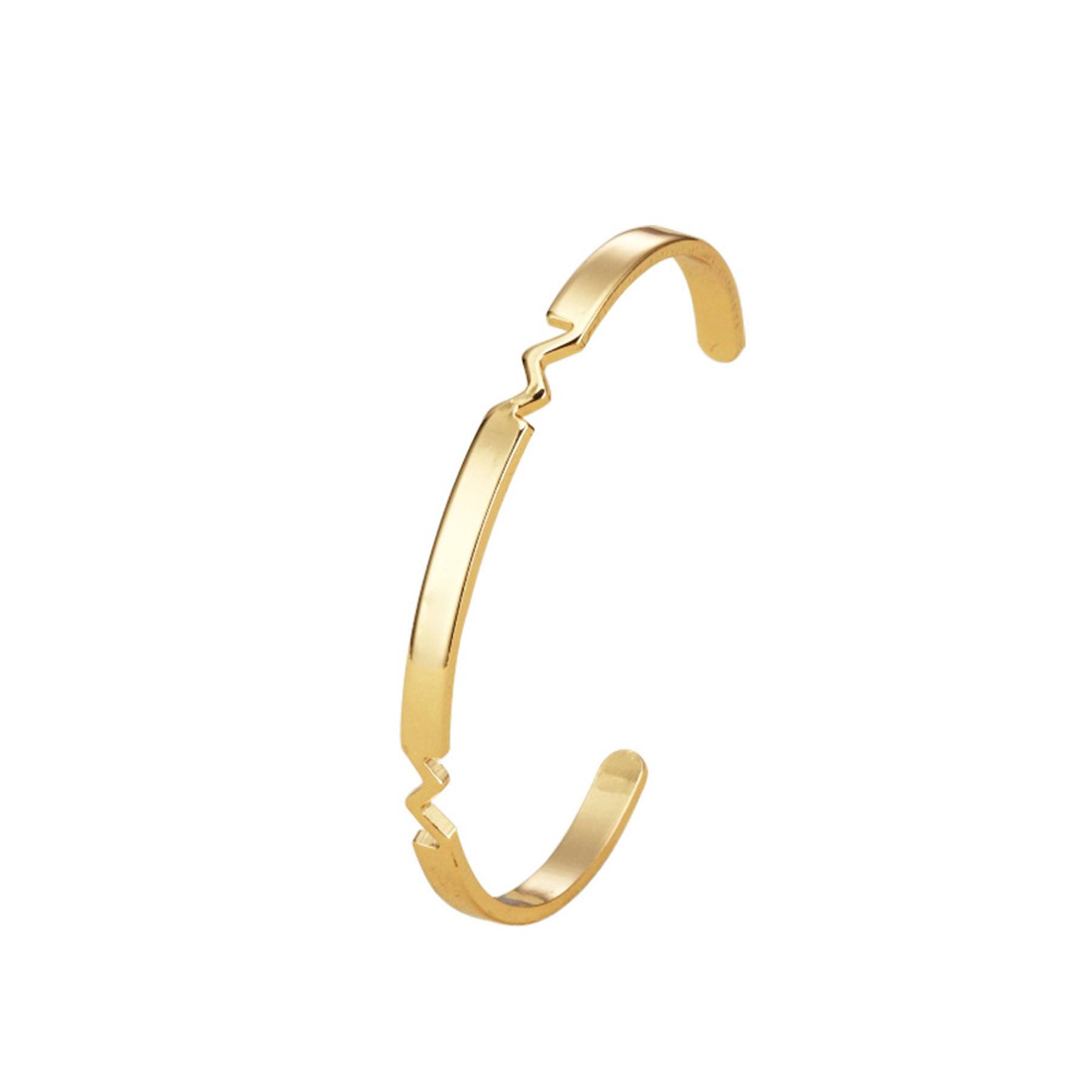 Engraved C-shaped Open Bracelet 4