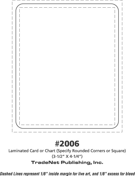 Laminated Card 4.25x3.5 - USE OLD DIE 2006 2