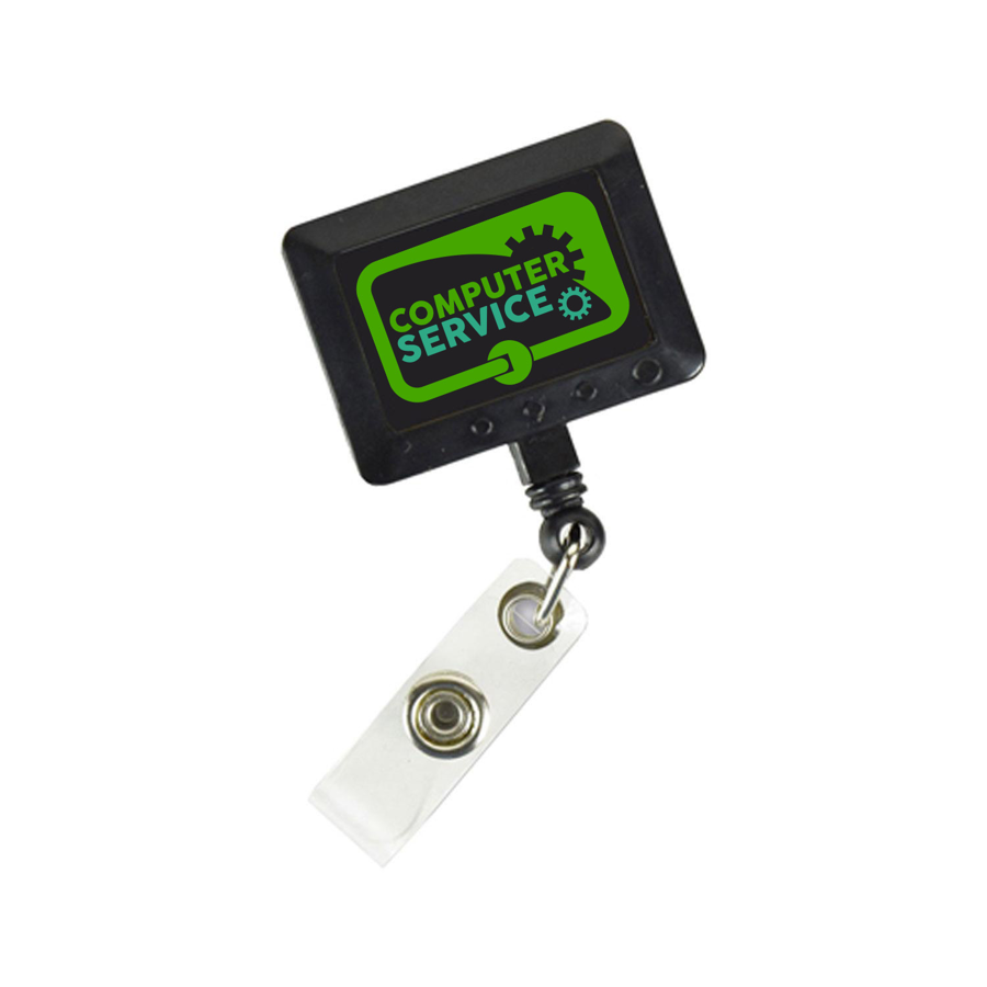 Rectangle Badge Reel w/ Belt Clip 6