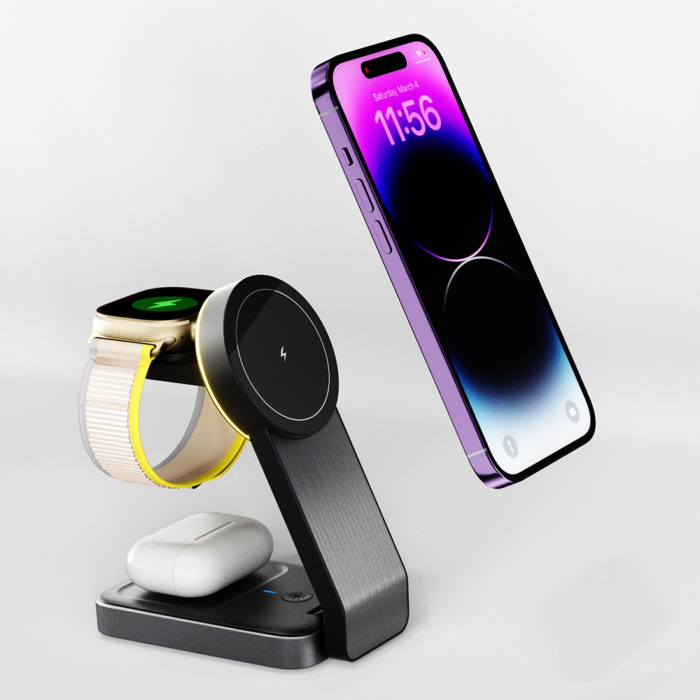 Headset watch&phone magnetic wireless charging bracket 4