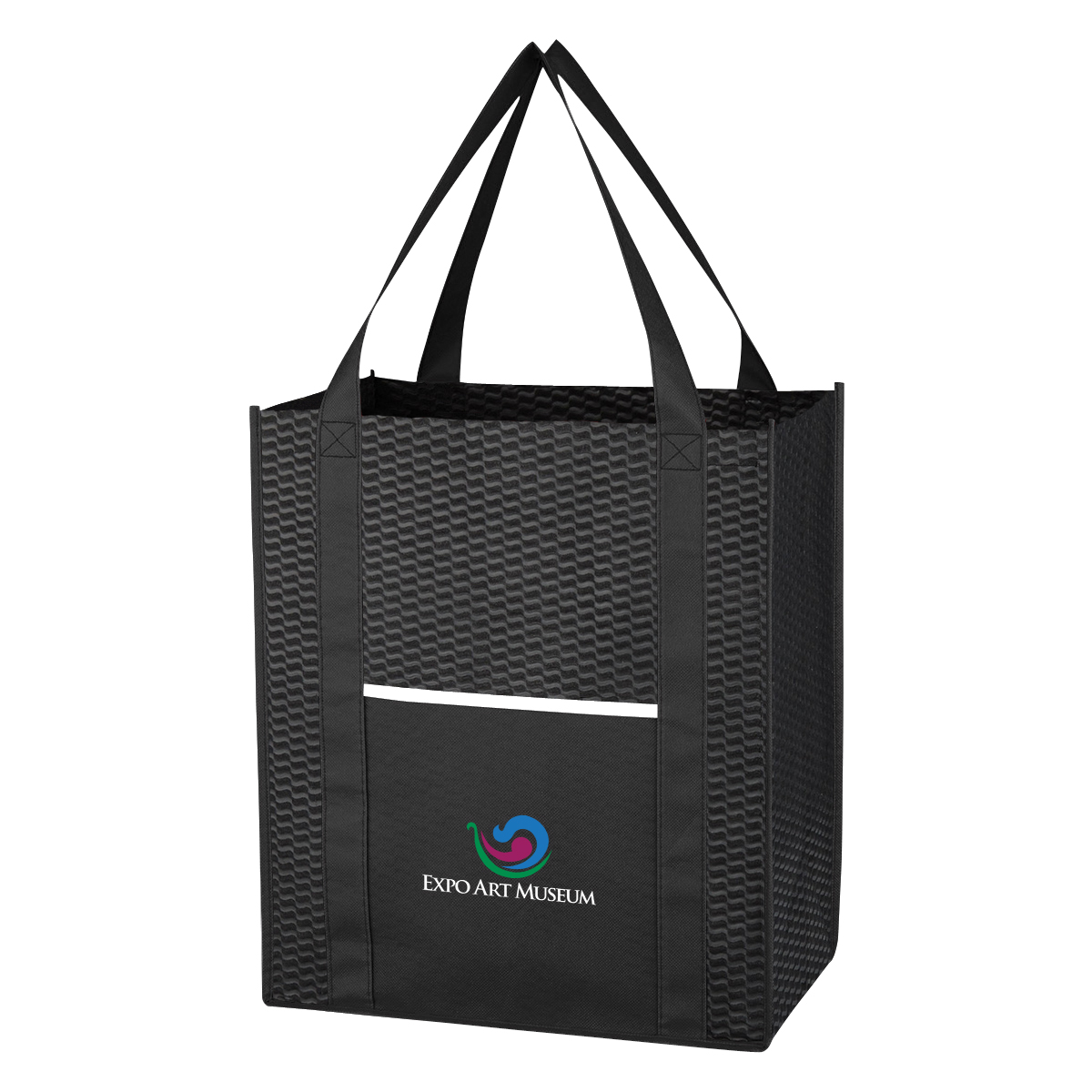 Non-Woven Wave Shopper Tote Bag 12
