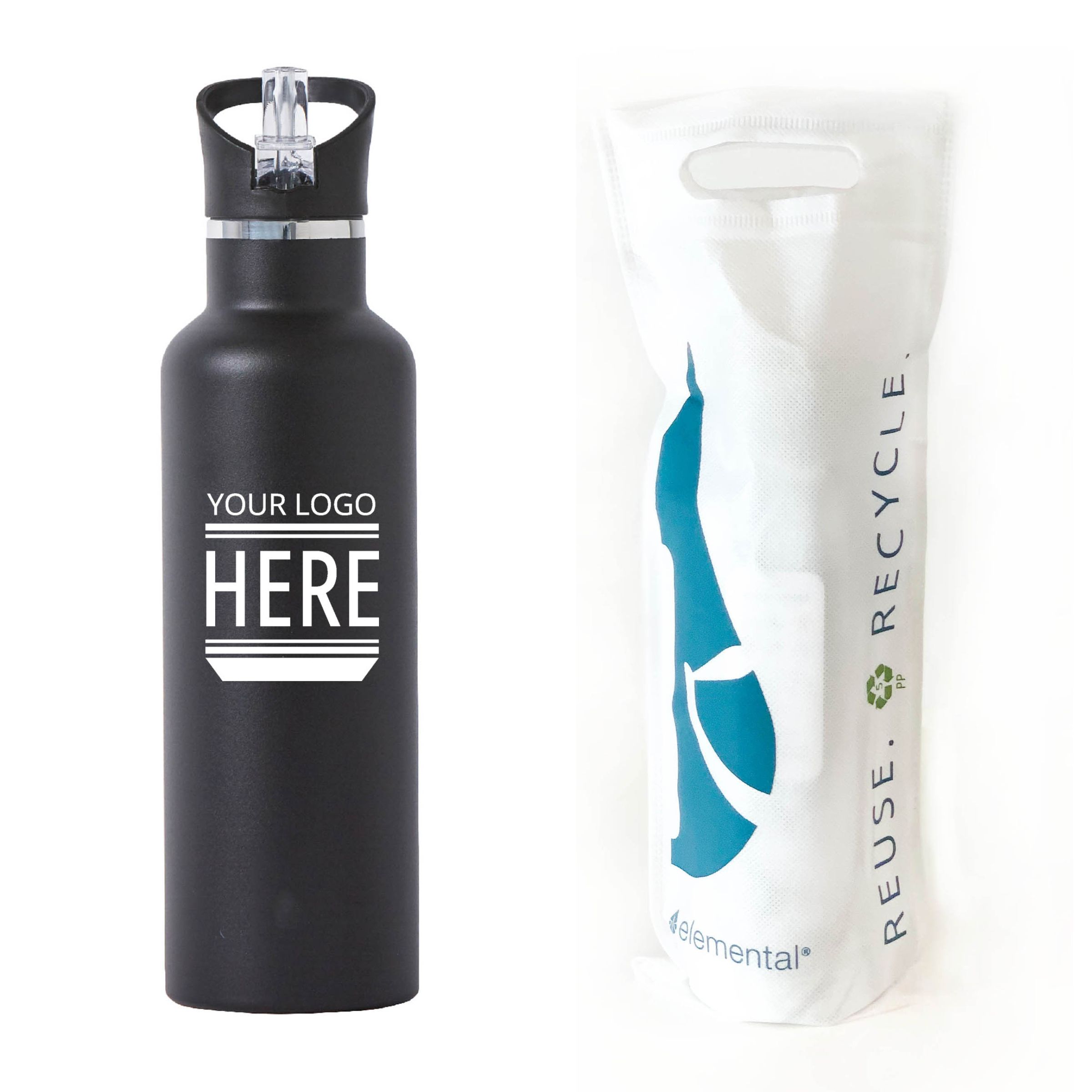 Elemental® 25oz Classic Sport Stainless Steel Water Bottle - Vacuum Insulated Canteen 19