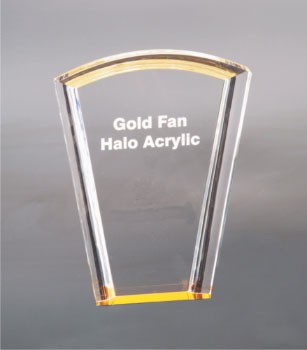 8" Gold Fan Halo Acrylic Award 2