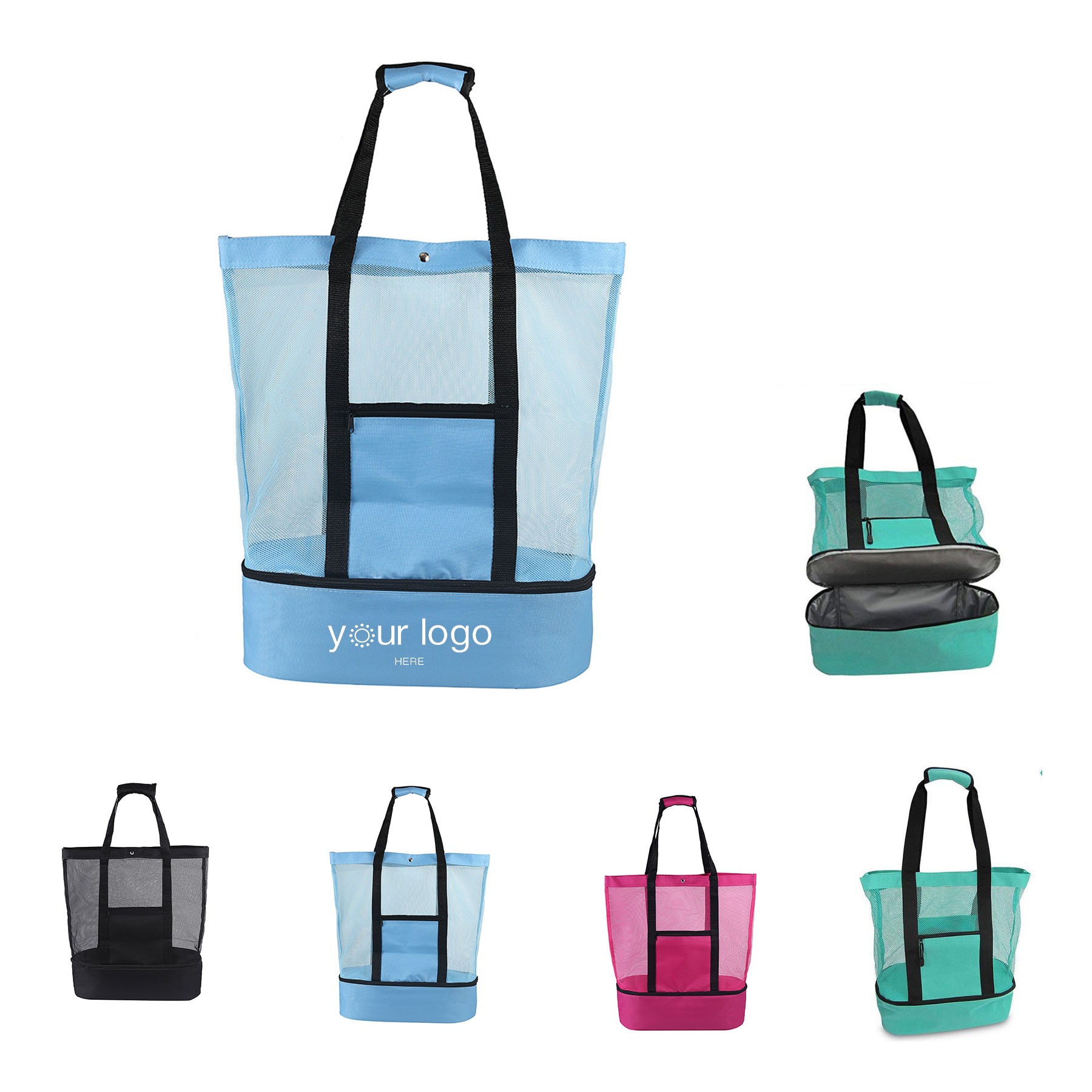 With Cooler Beach Mesh Bag
