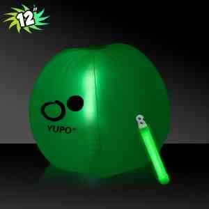 Translucent Green Beach Ball with Glow light Stick
