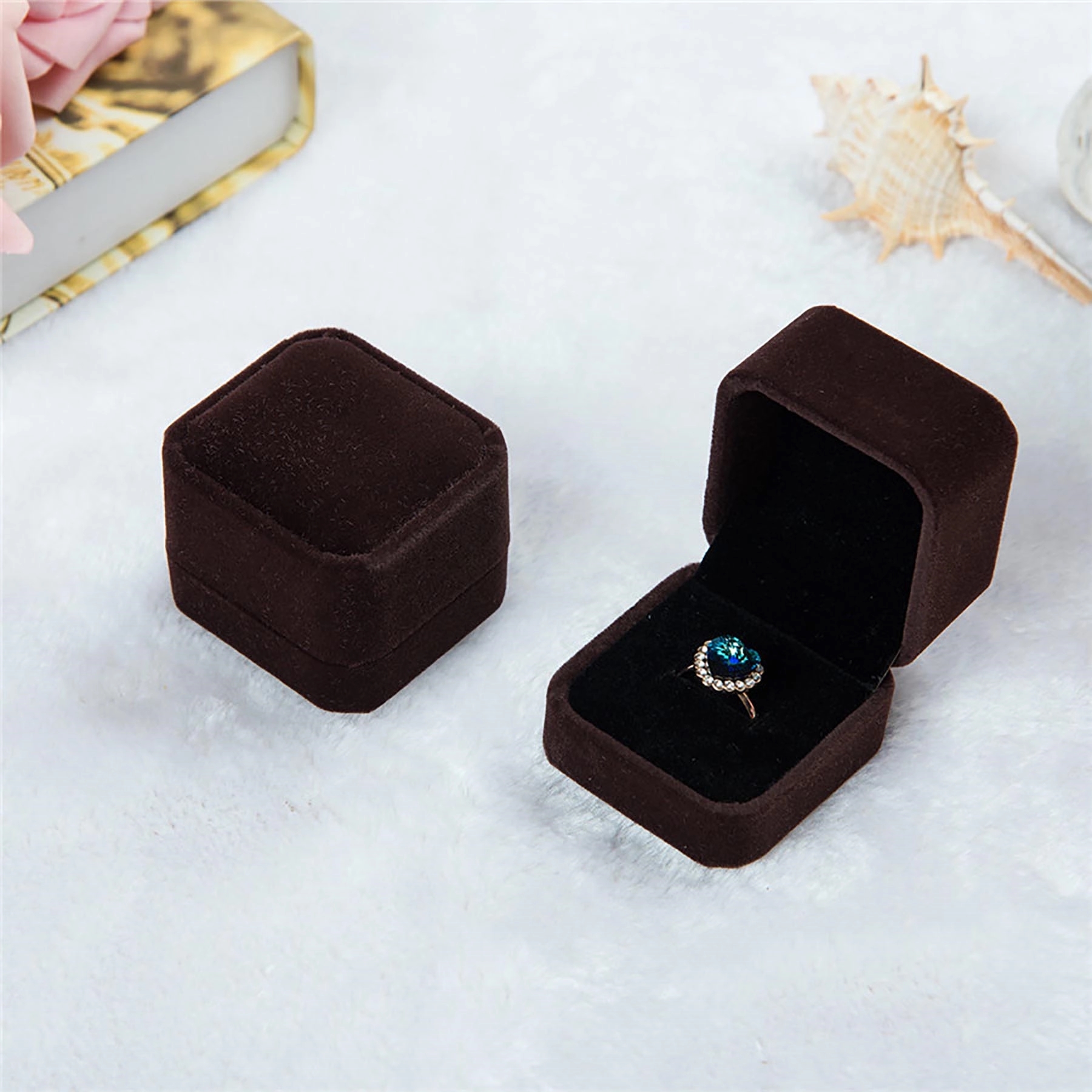 Velvet Ring Gift Boxes Jewelry Display 7