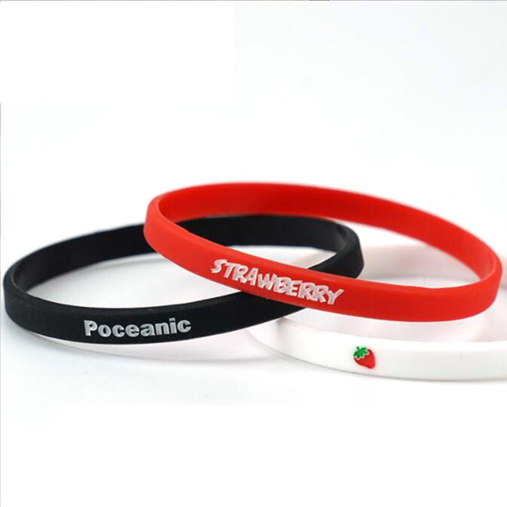 Screen Printed Silicone Wrist Band 8" L x 0.25" W 2