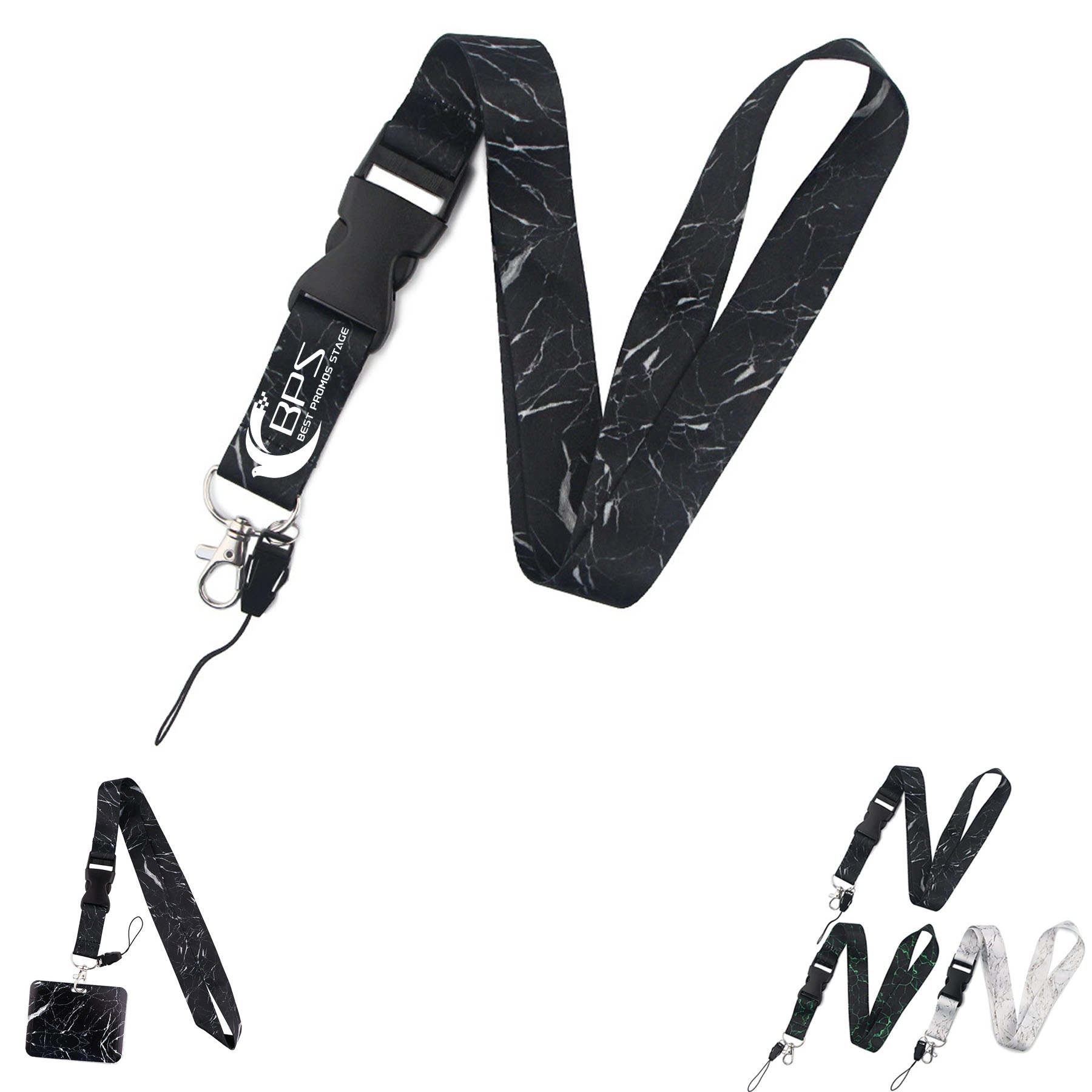 Marble Stripe Id Badge Holder with Lanyard 2