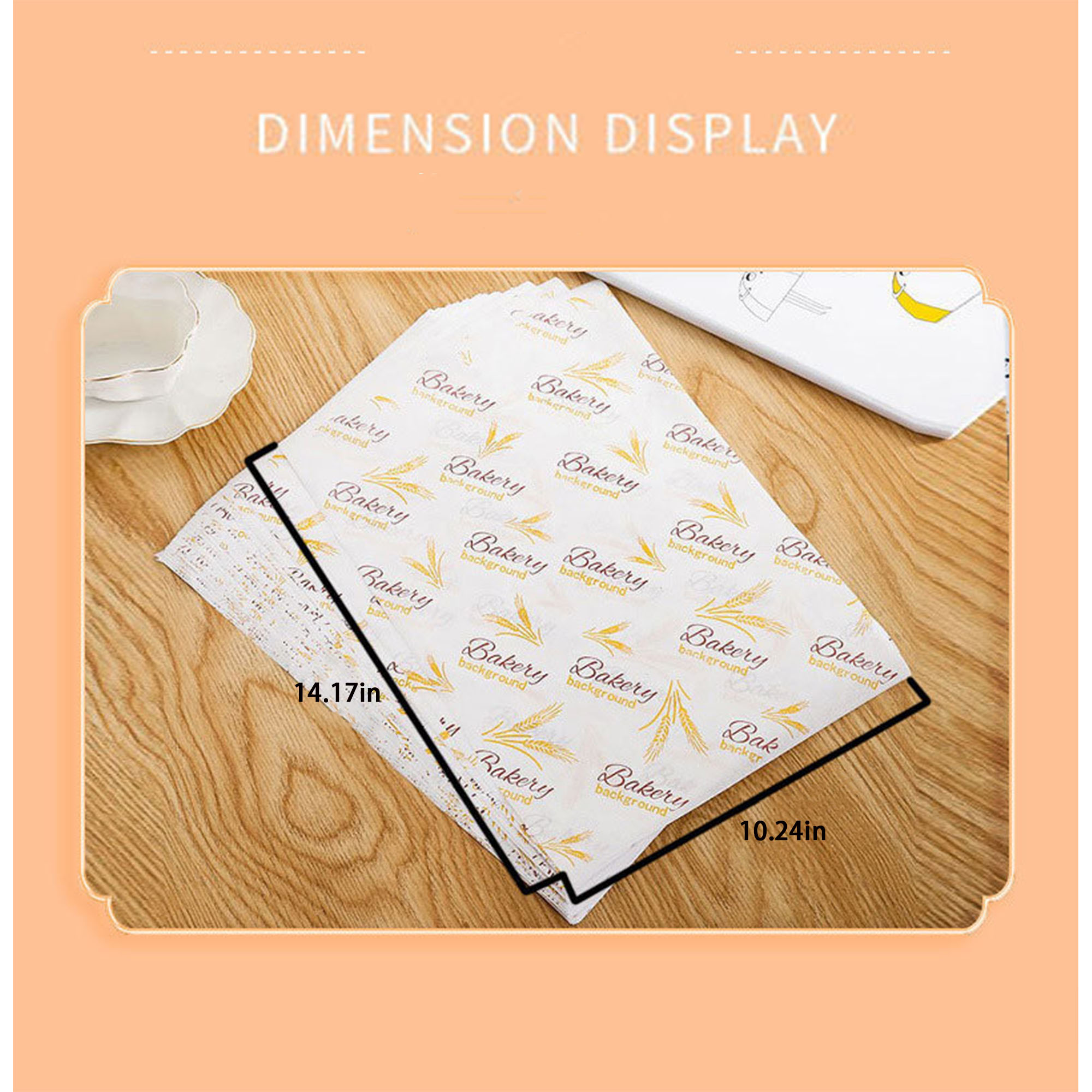 10 inches Custom Food Wrap Paper MOQ 100 PCS 1
