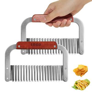 Wavy Edge Slicer Cutter Knife With Wooden Handle 16