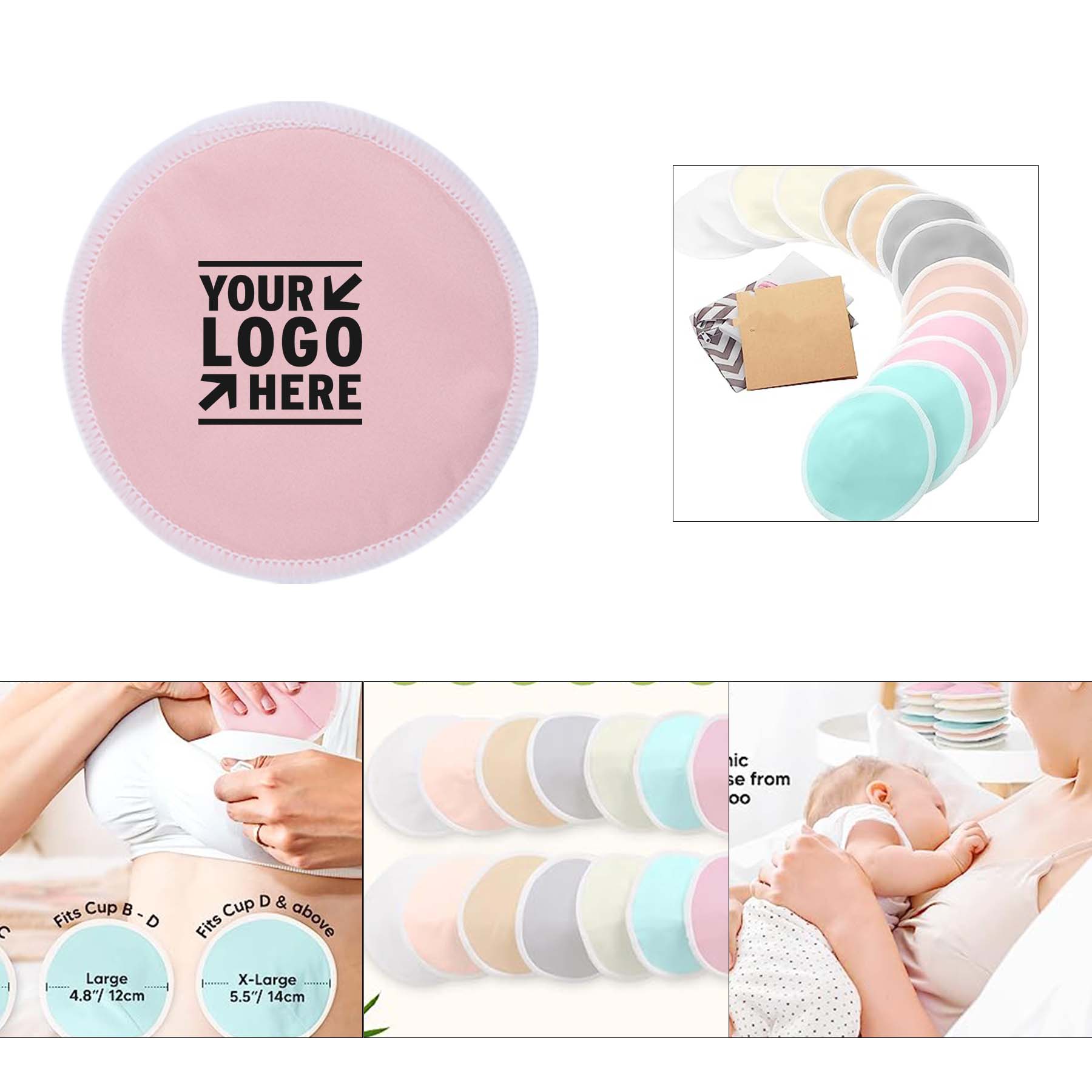 Organic Bamboo Reusable Maternity 14 Washable Nursing Breastfeeding Breast Pads