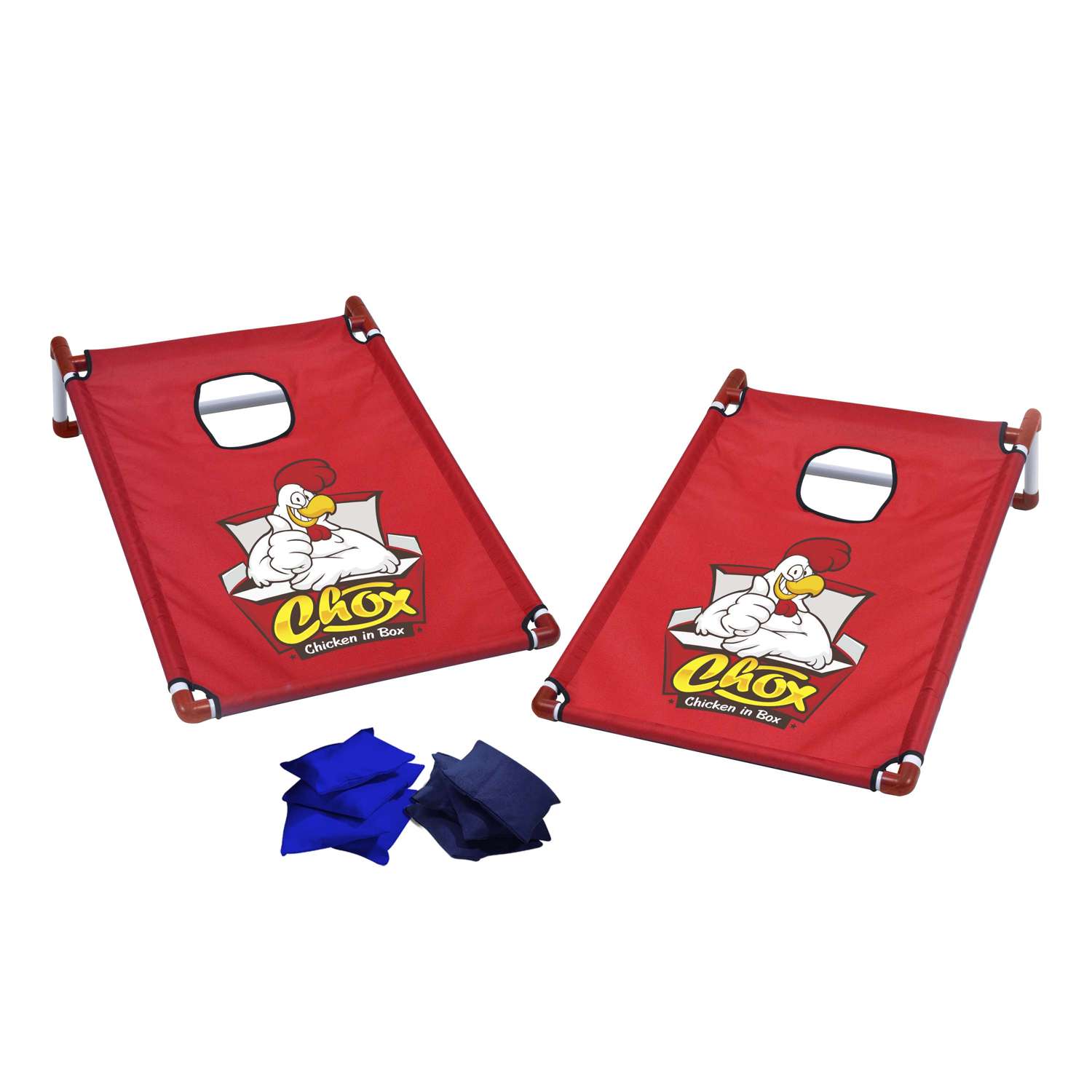 Portable Cornhole, 4 Navy & Royal Bean Bags