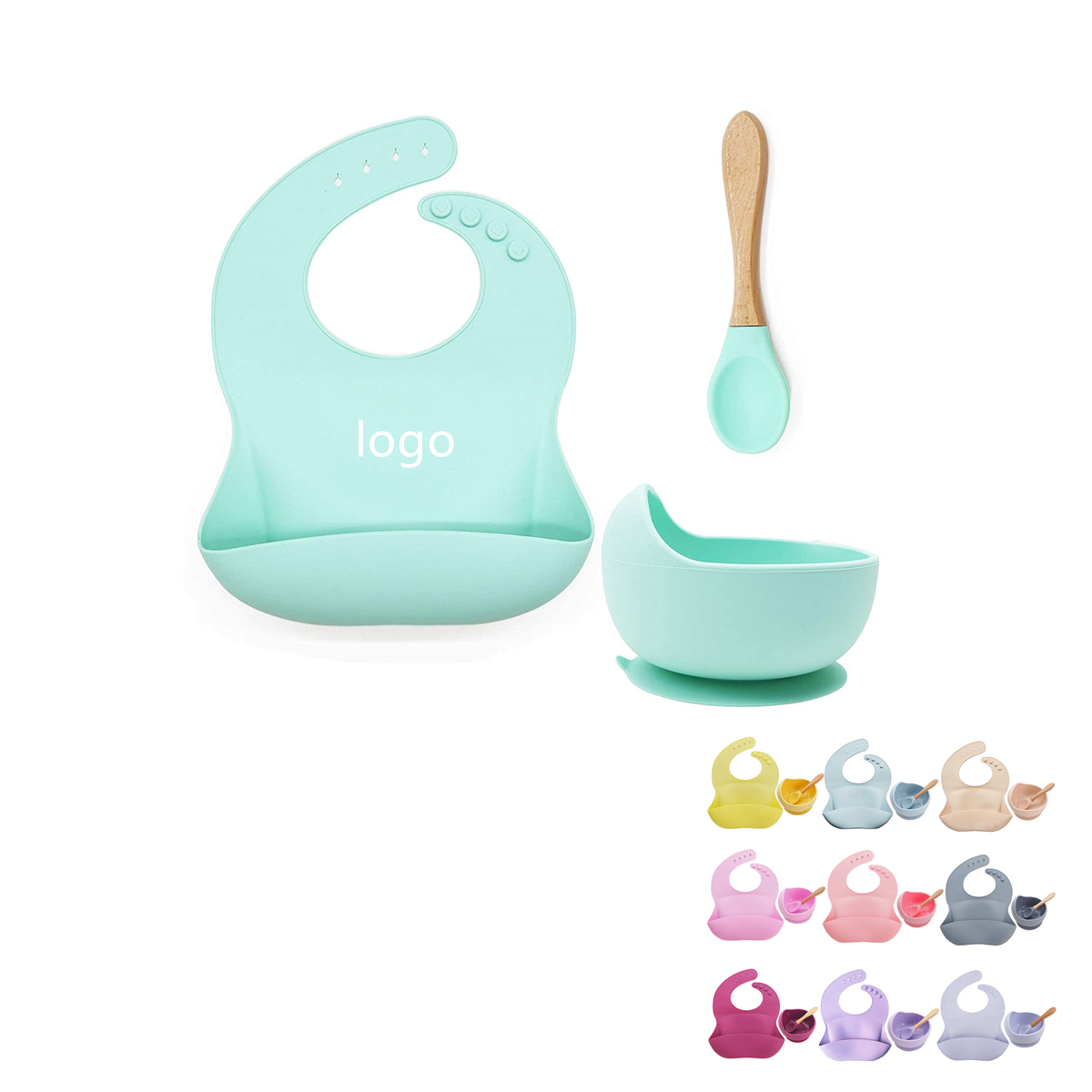 Baby Feeding Utensils Bib Silicone Suction Bowl 2