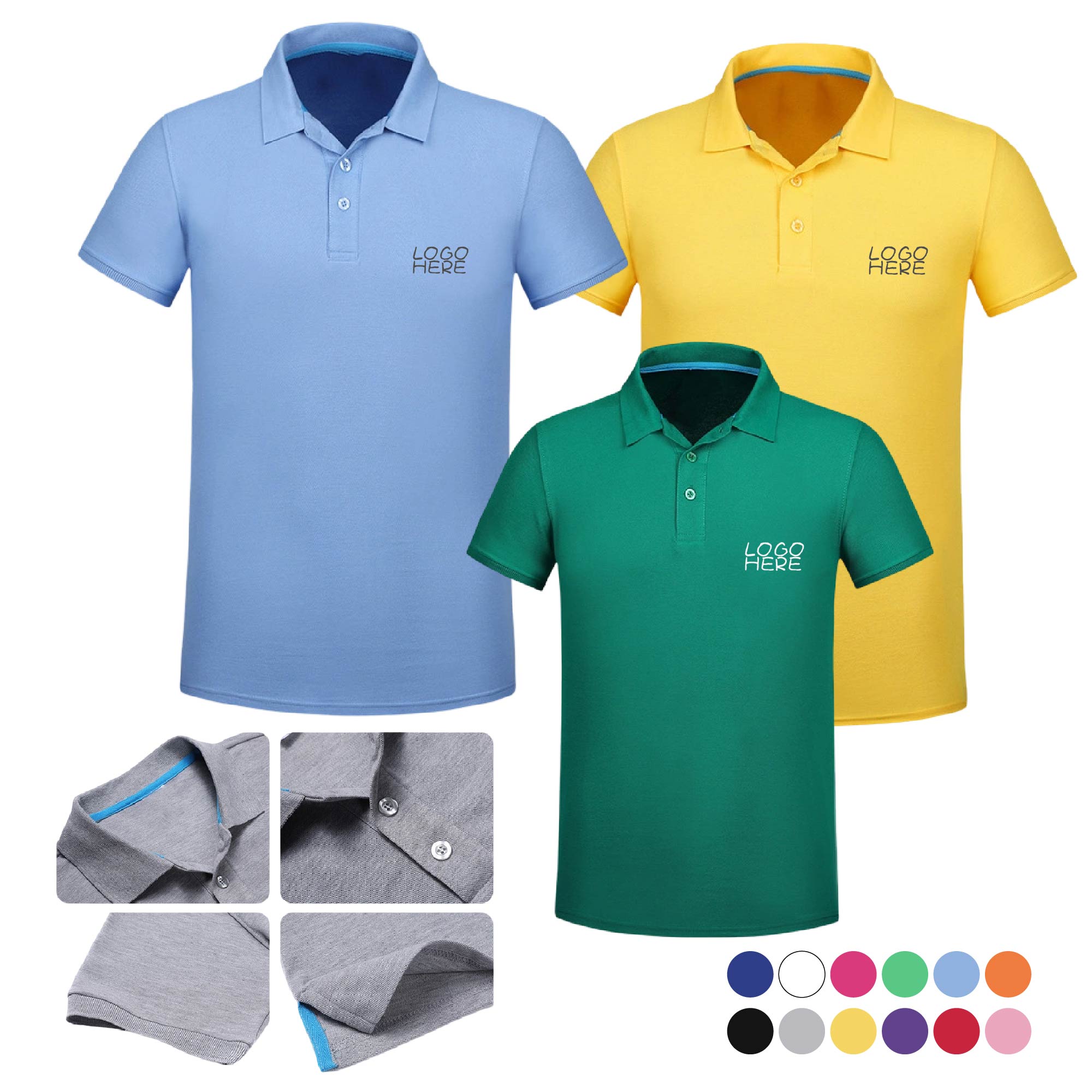 Unisex Quick Dry Polo Shirts 2