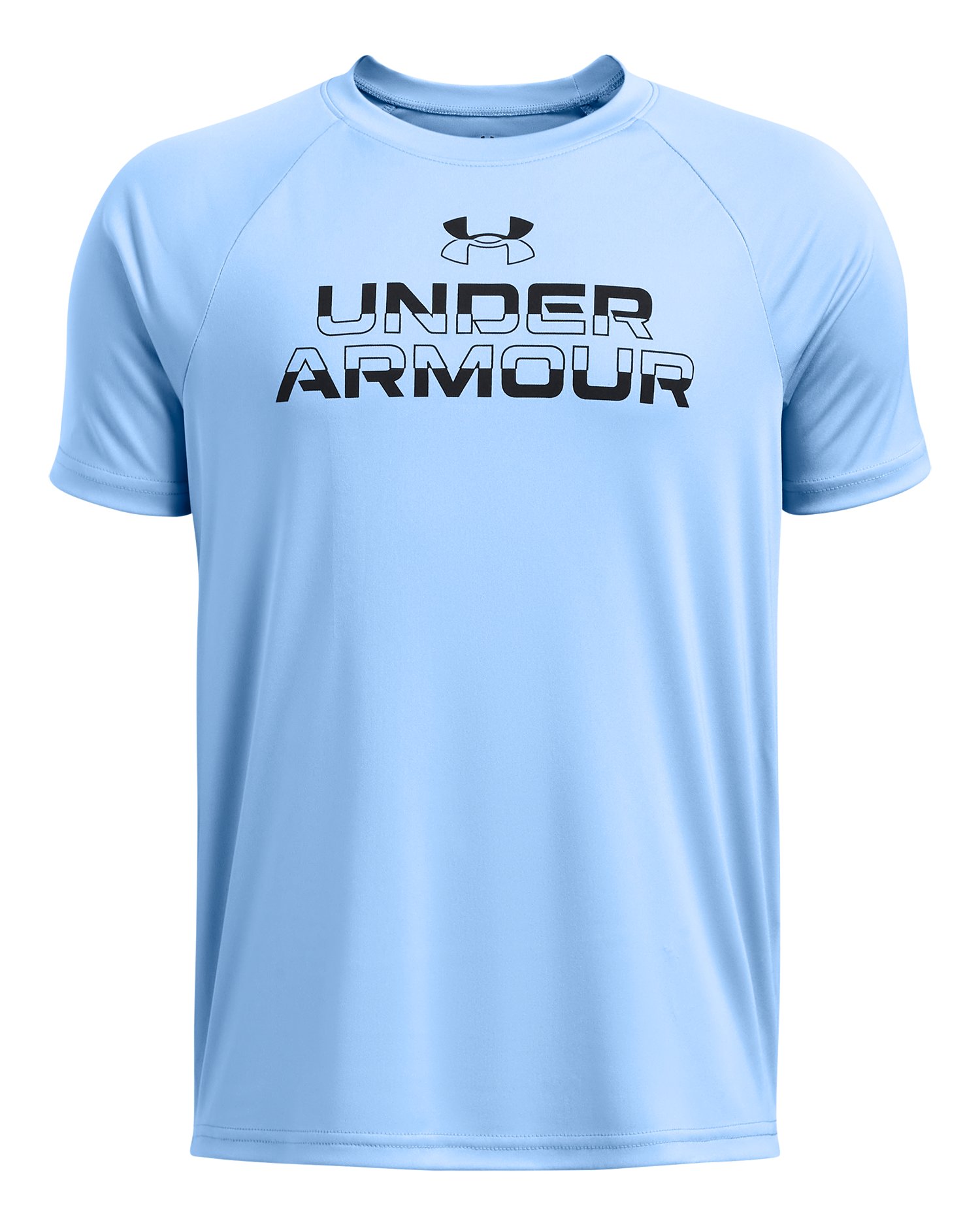 UA Tech Split Wordmark Boys' Short Sleeve 3