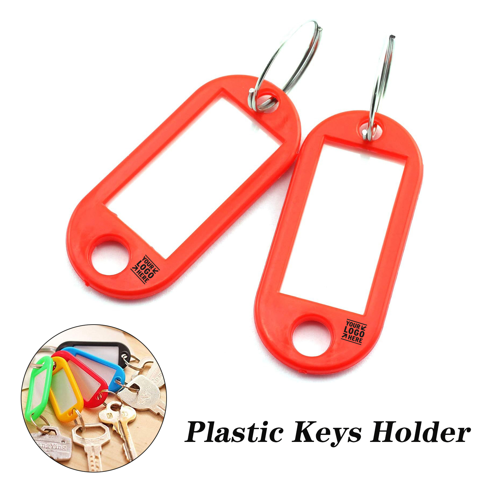40pcs Red Key Ring Label Tags 2