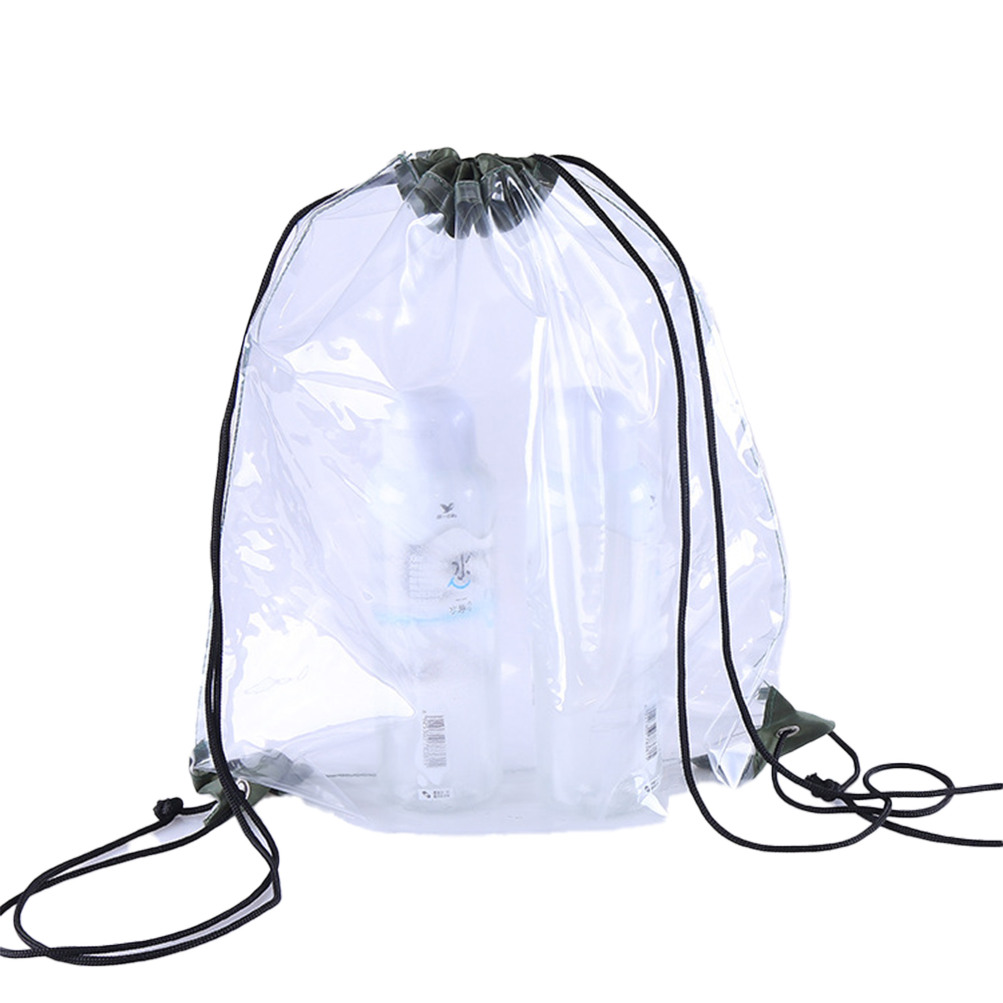 MOQ100 Transparent PVC Drawstring Bag 3