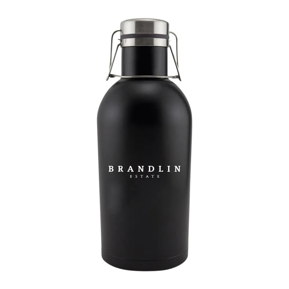 Insulated Steel Wine & Beer Growler (64oz), custom water bottle with logo imprint 4