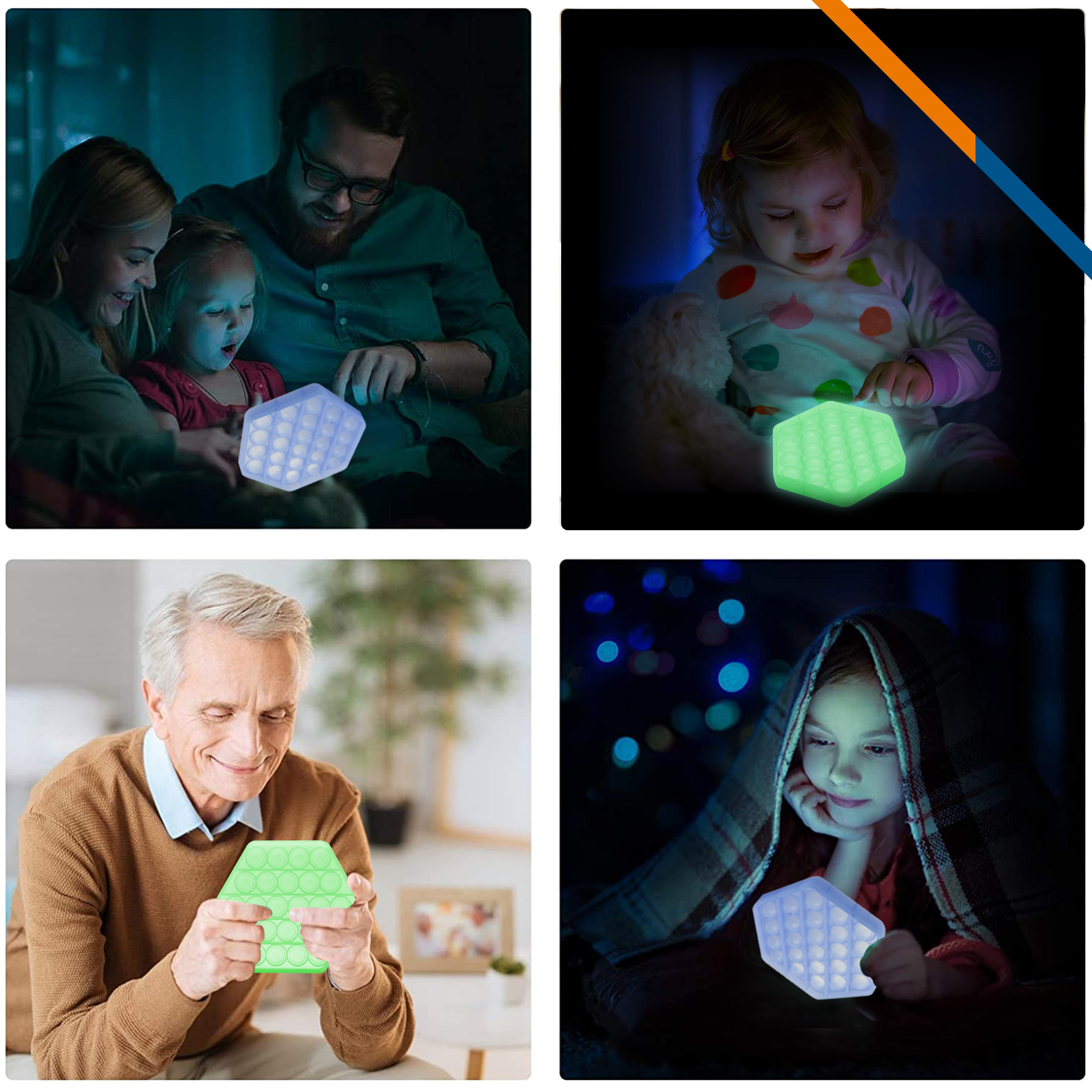Luminous Hexagon Push Pop Bubble 5