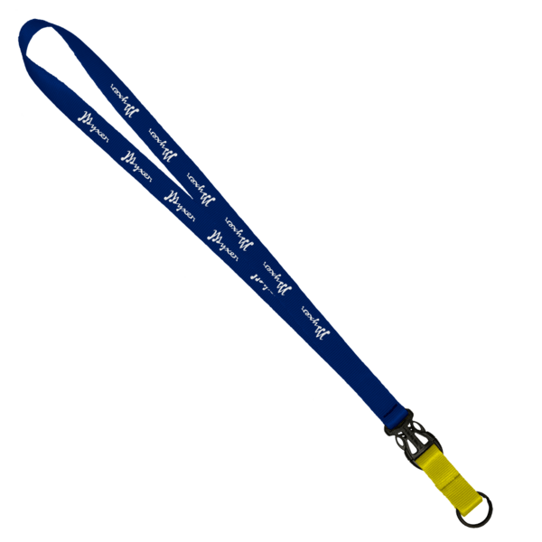 3/4" Multi color (Top and bottom) Nylon Lanyard with Plastic Slide Buckle R 167