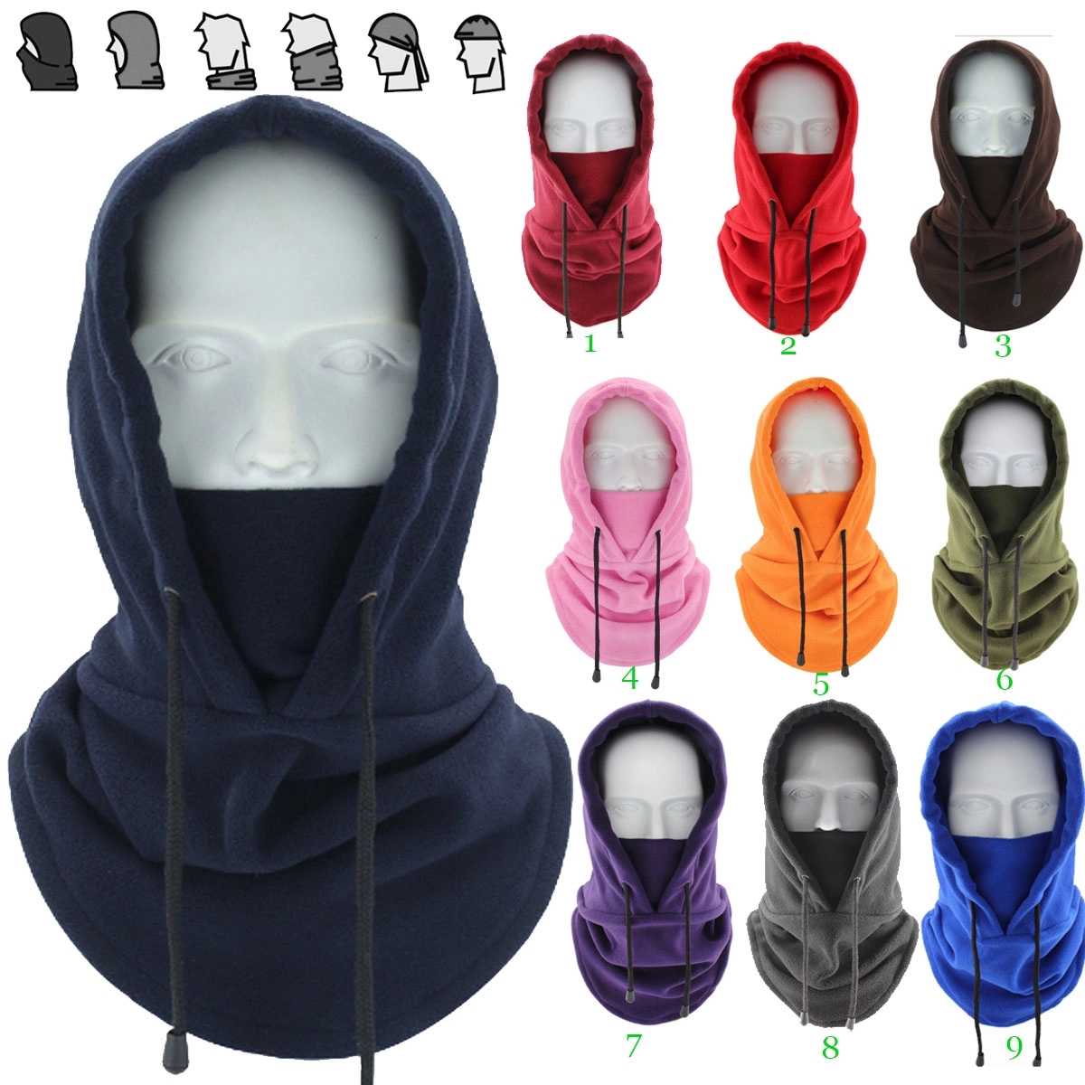 Fleece Windproof Ski Mask 9