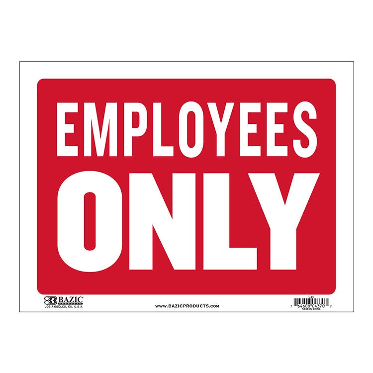 Employees Only - Red/White 12" x 16"