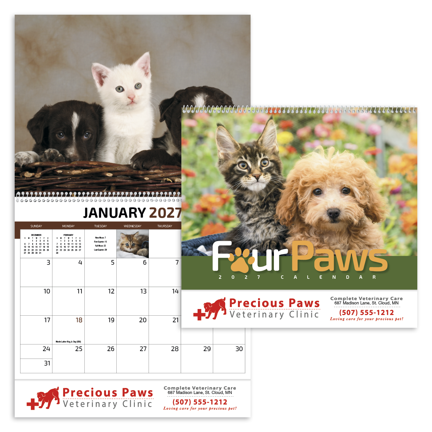HotLine® Products Four Paws Appointment Calendar - Spiral 56