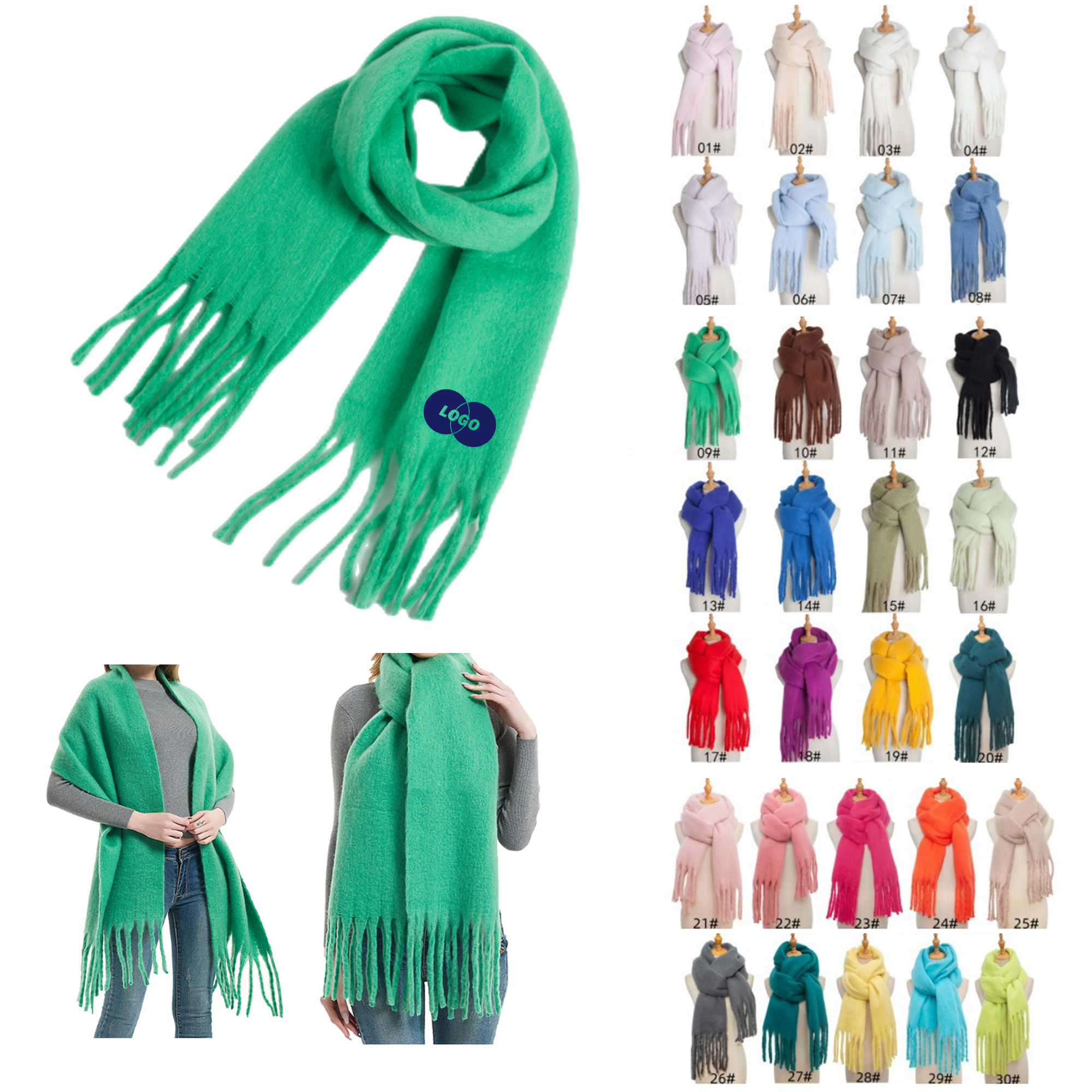 Winter Women's Tassel Scarf Shawl 5