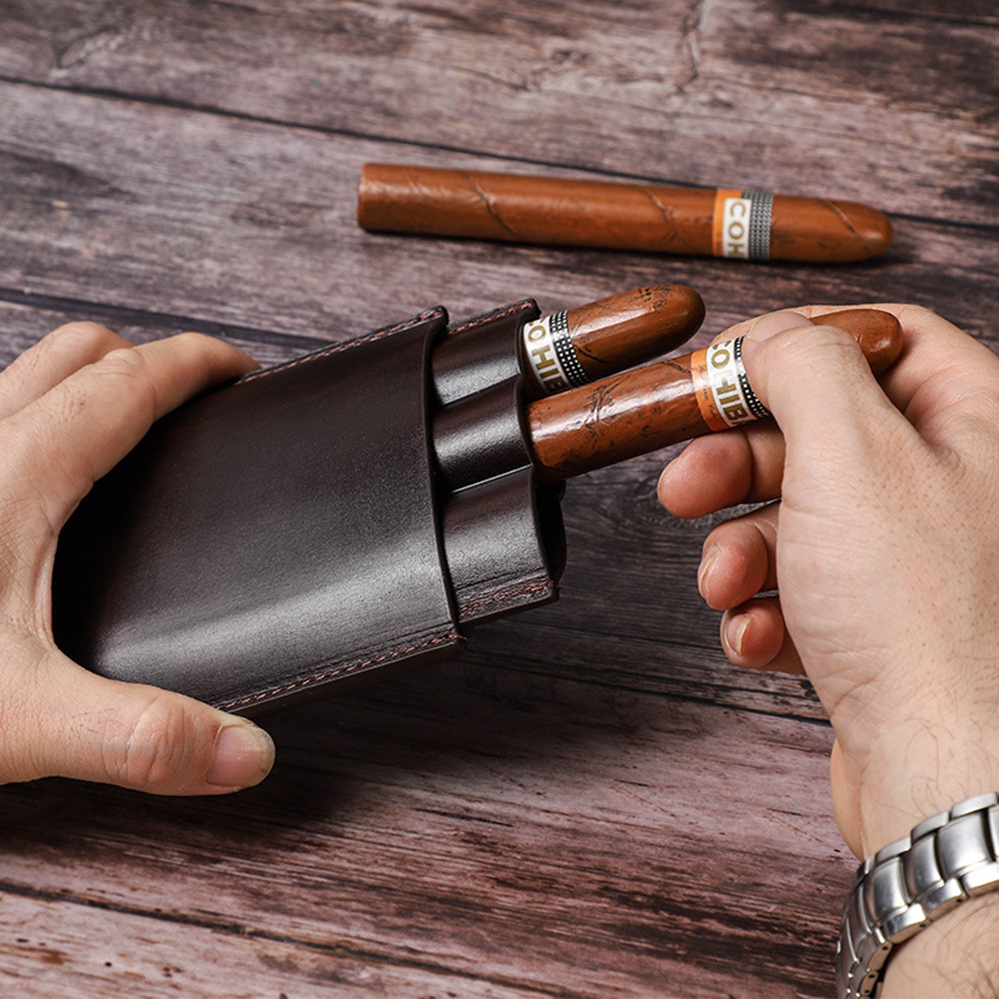 Genuine Leather Cigar Case 6