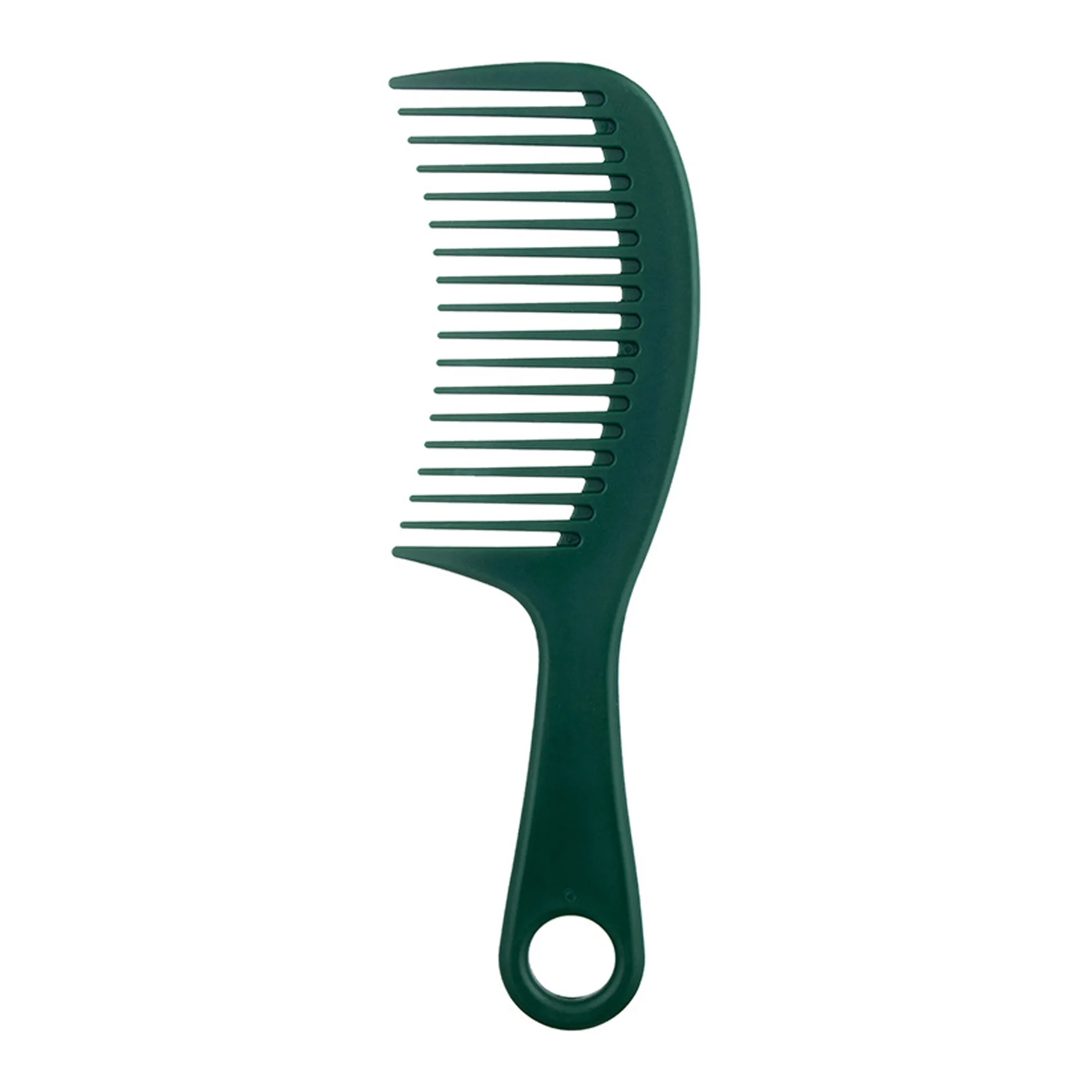 Solid Color Plastic Wide Teeth Hair Comb 4