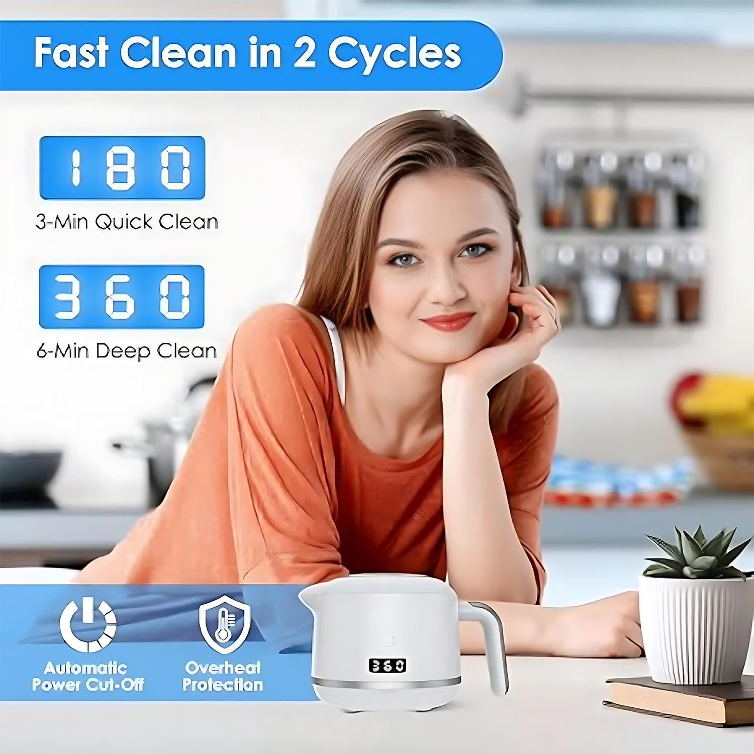 Mini Ultrasonic Denture Cleaner w/ UV Sterilizer 7