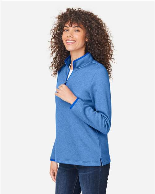 Women's Venture Heathered Stripe Quarter-Zip Pullover - CE73W 6