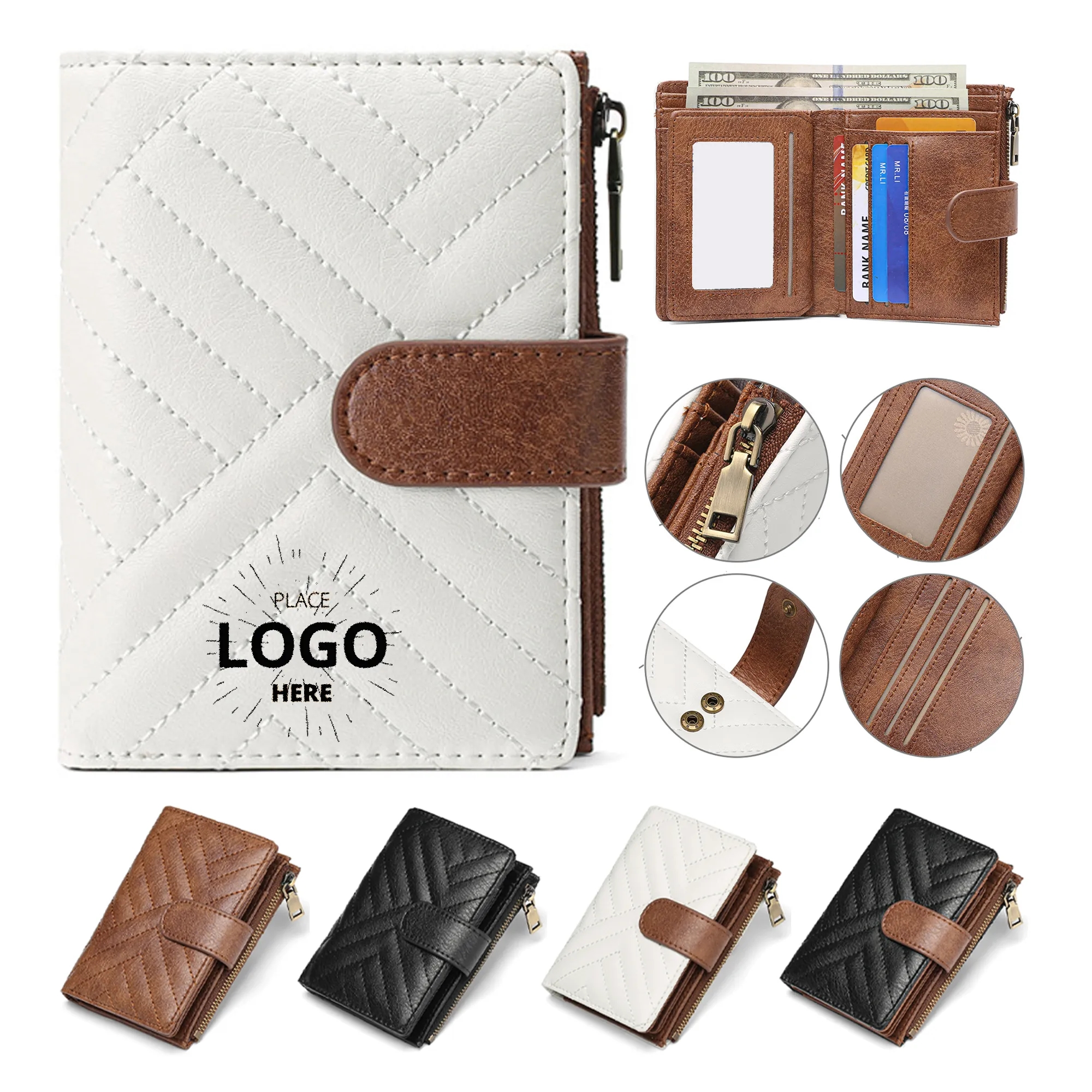 Women Leather Bifold Small Wallet 2