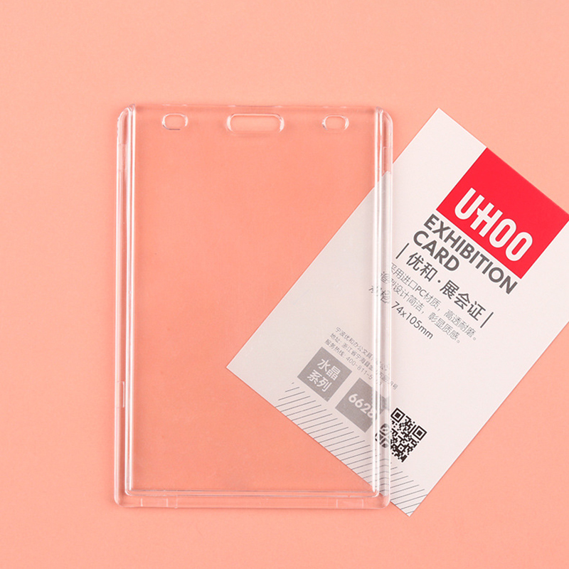 Acrylic Transparent ID Card Badge Holder with Lanyard 7