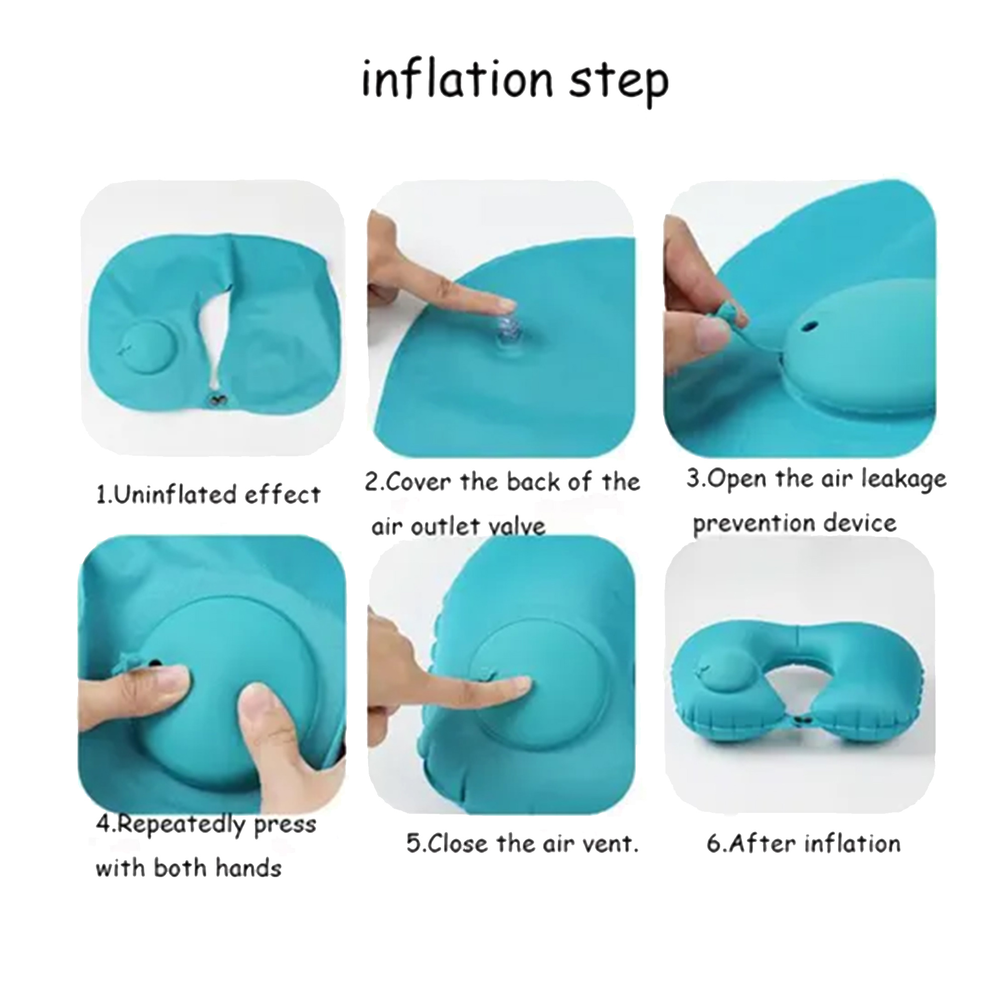 Portable U-Shaped Travel Pillow Inflatable Design 2