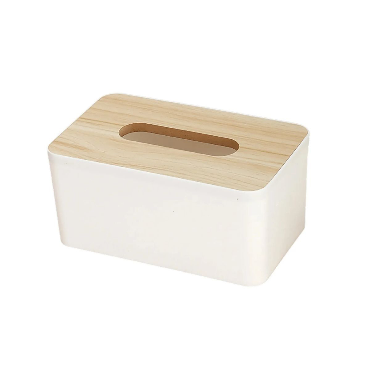 Wood and Plastic Tissue Holder for Home or Office 3