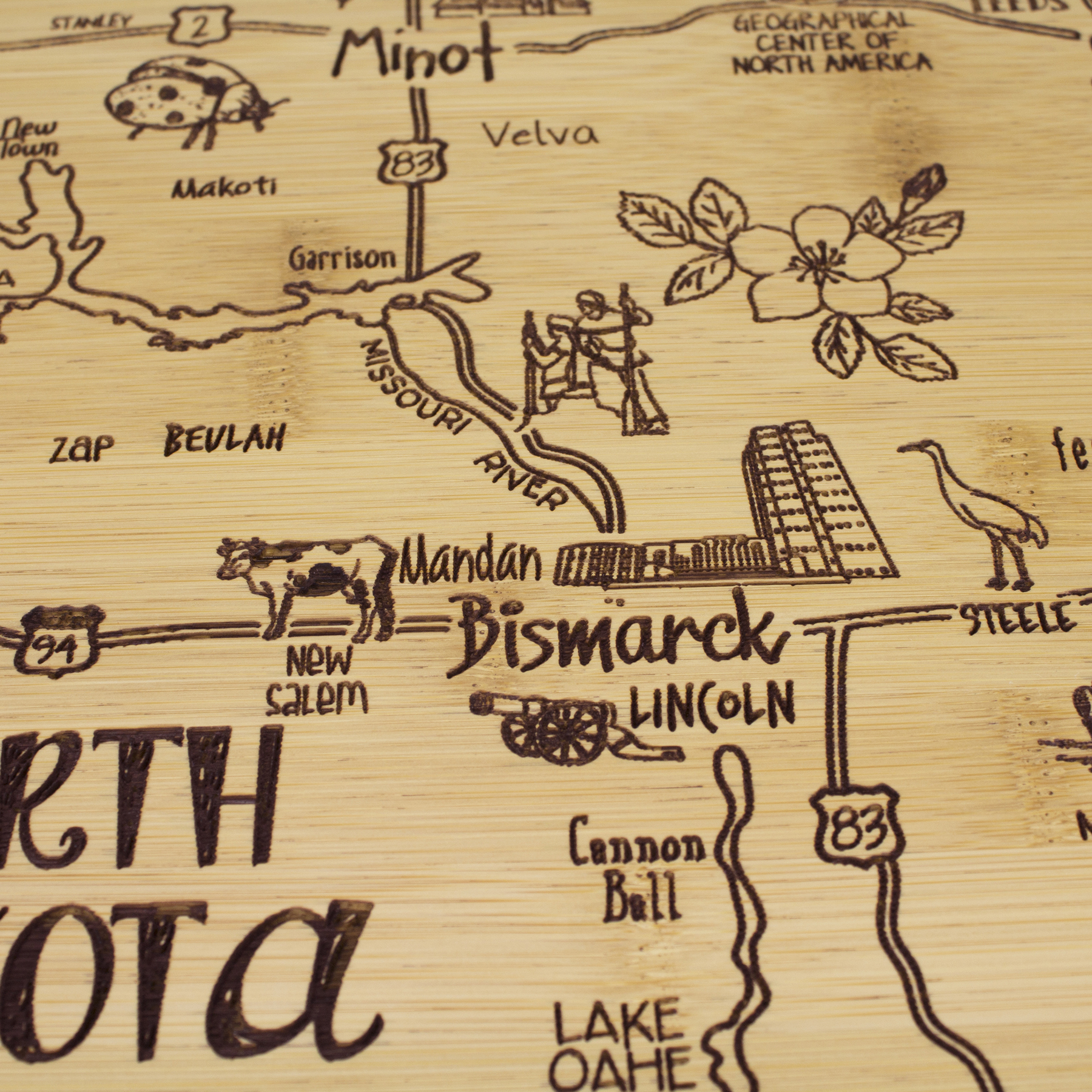 Destination North Dakota Cutting & Serving Board 2