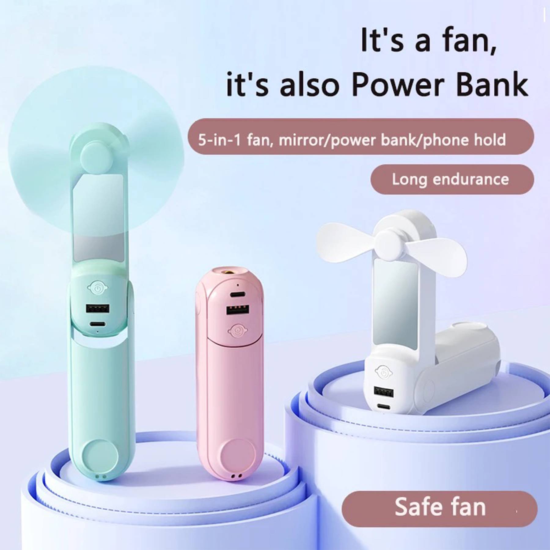 POWER BANK W/ FAN & FLASHLIGHT 8