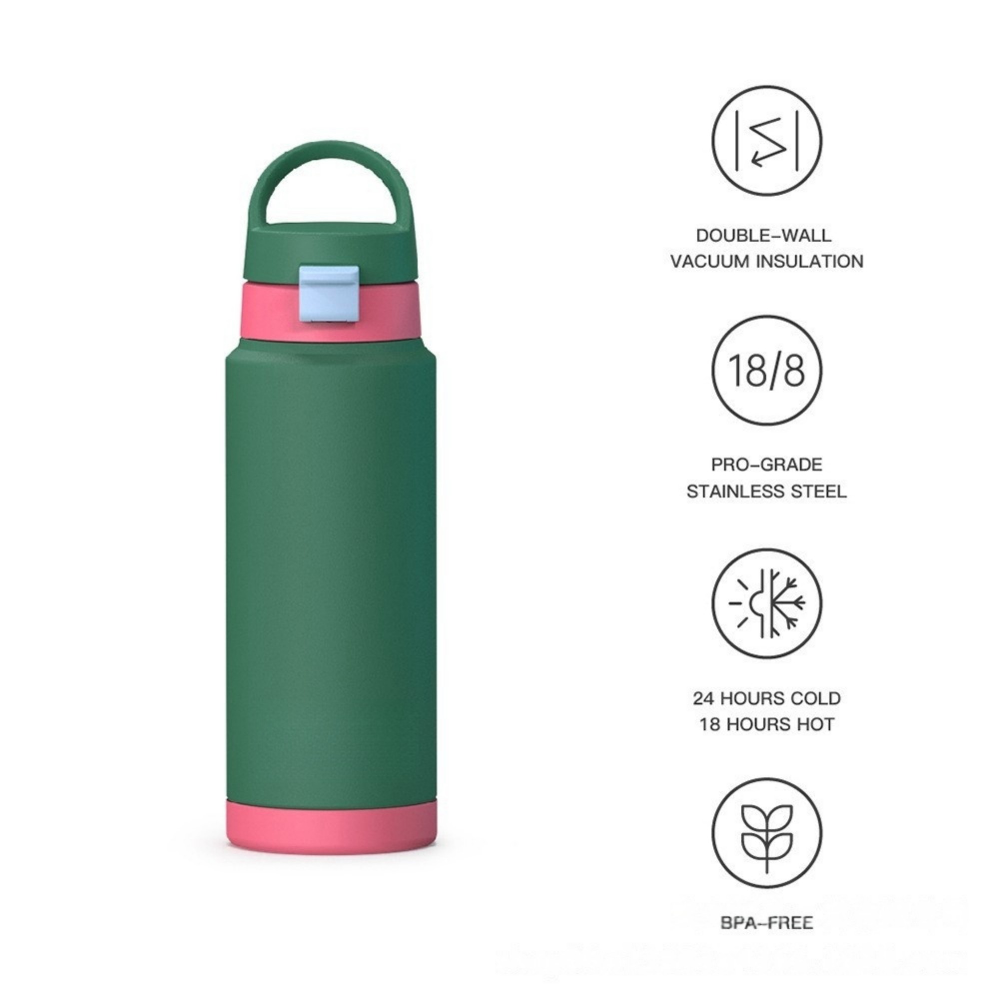 12 oz Stainless Steel Insulated Water Bottle With Handle 6