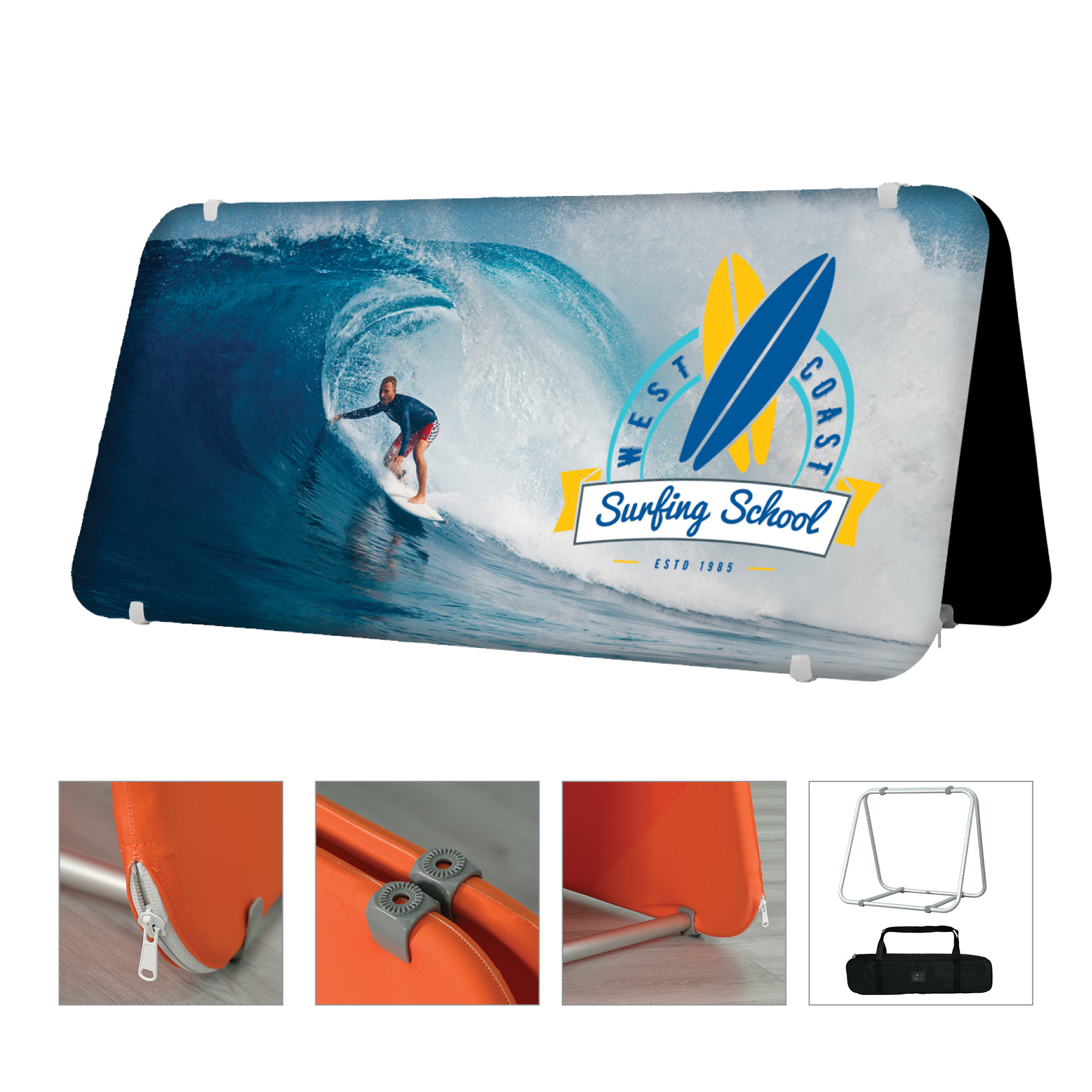 DisplaySplash A-Frame Fabric Floor Sign - 78" W x 37" H 2
