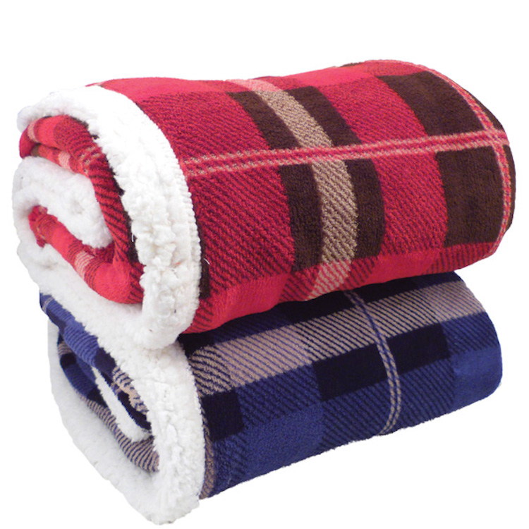 Lambswool Microsherpa Plaid Throw Blanket 1