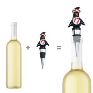 Adorable Penguin Snowman Wine Cork Bottle Stopper 2
