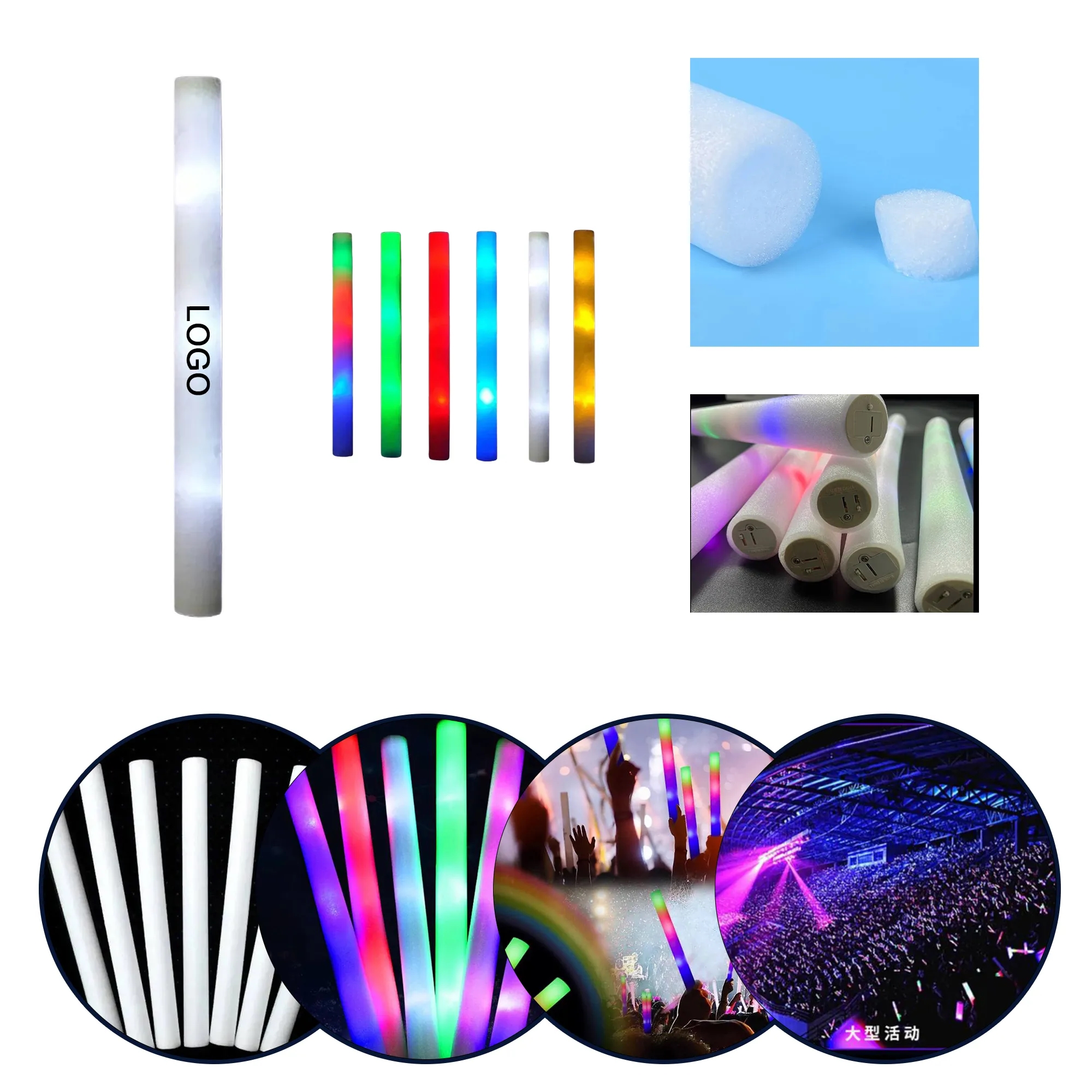 Sponge Colorful Fluorescent Stick 8