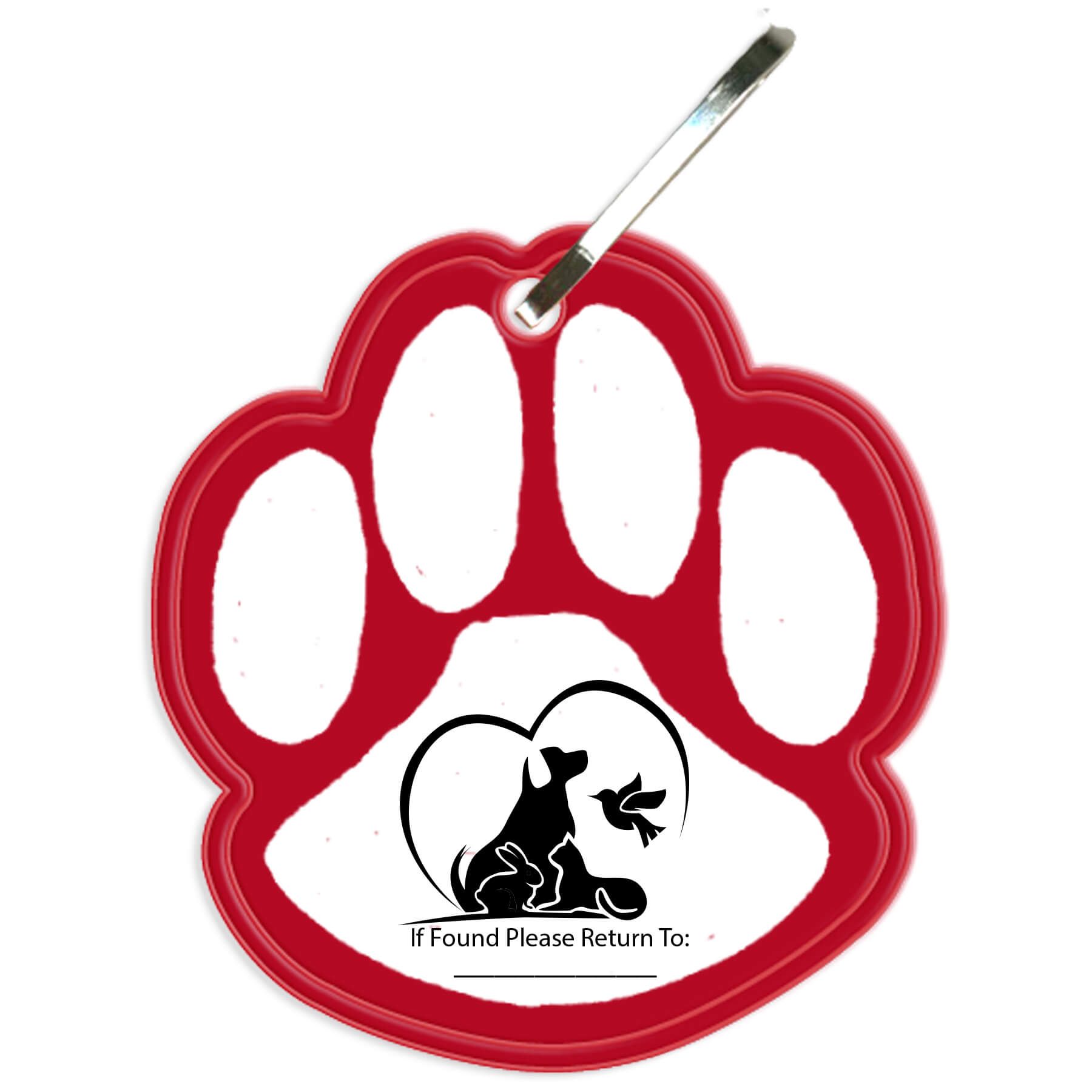 Paw Print Reflective Zipper Pull 30